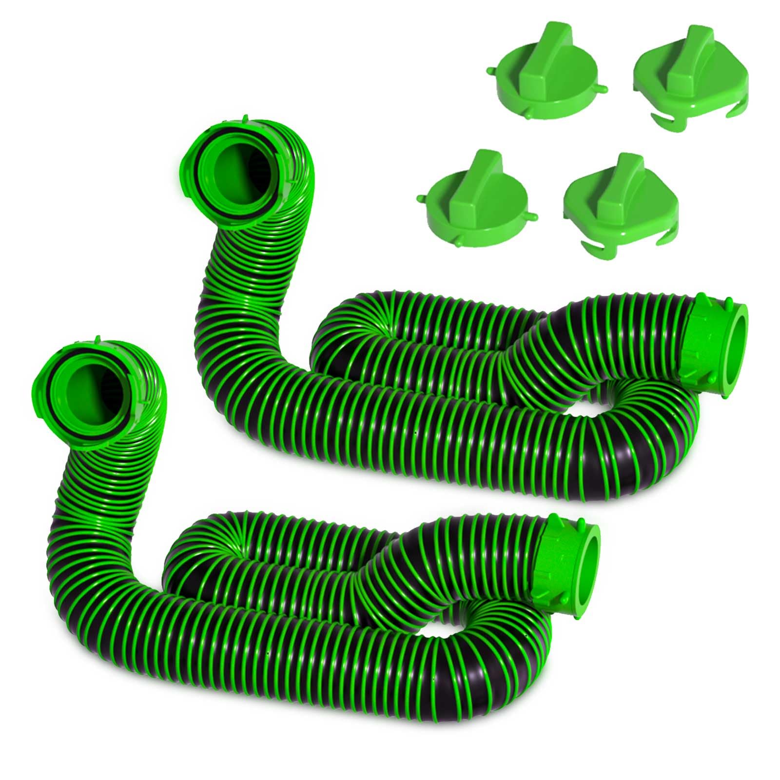 20-Foot Camper/RV Sewer Hose Kit - 2 Attachable 10 ft Sewer Extension Hoses for RV Camper - Upgraded Leak-Proof Design with UV-R