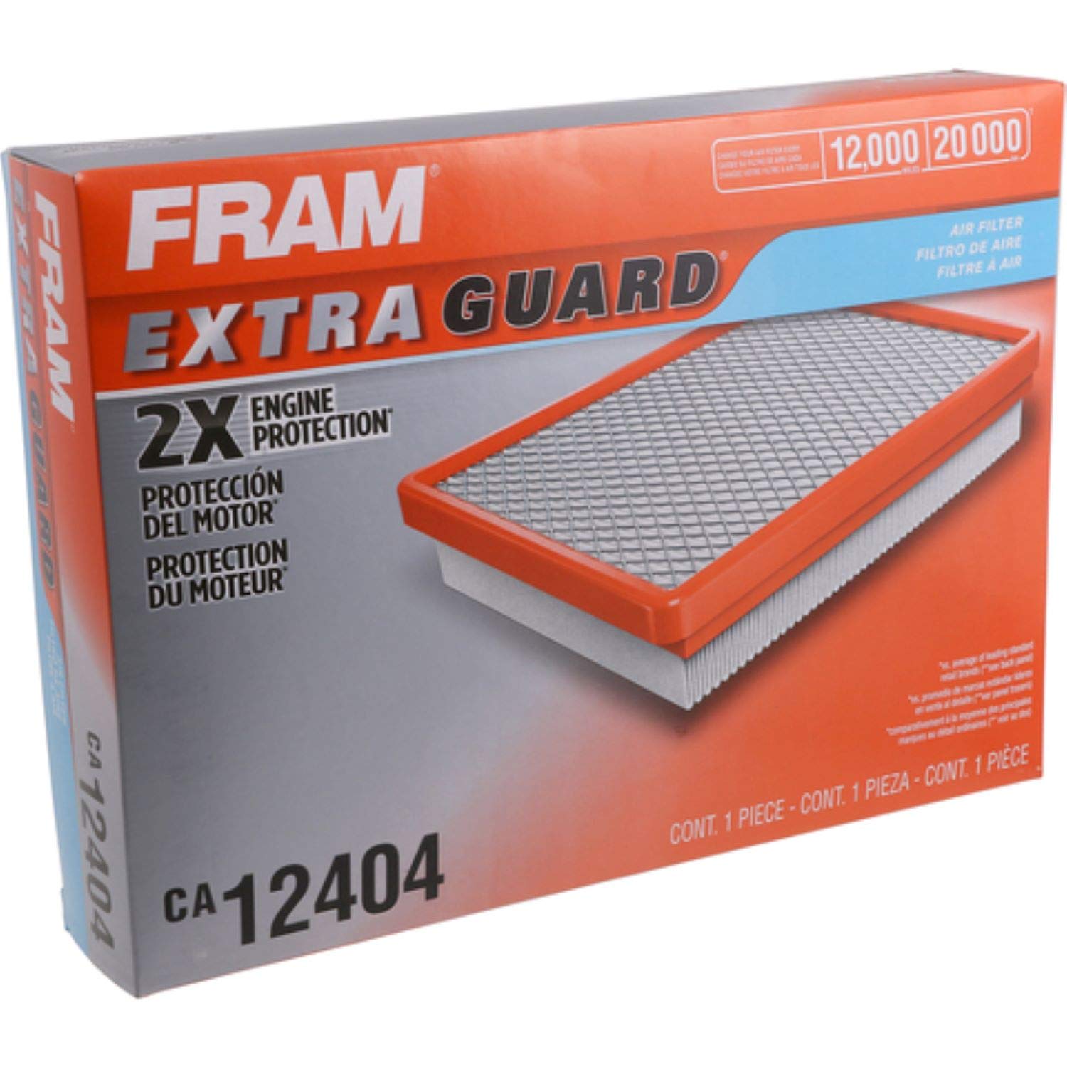 Fram Extra Guard Ca12404 Replacement Engine Air Filter For Select Cadillac, Gmc And Chevrolet Models, Provides Up To 12 Months O