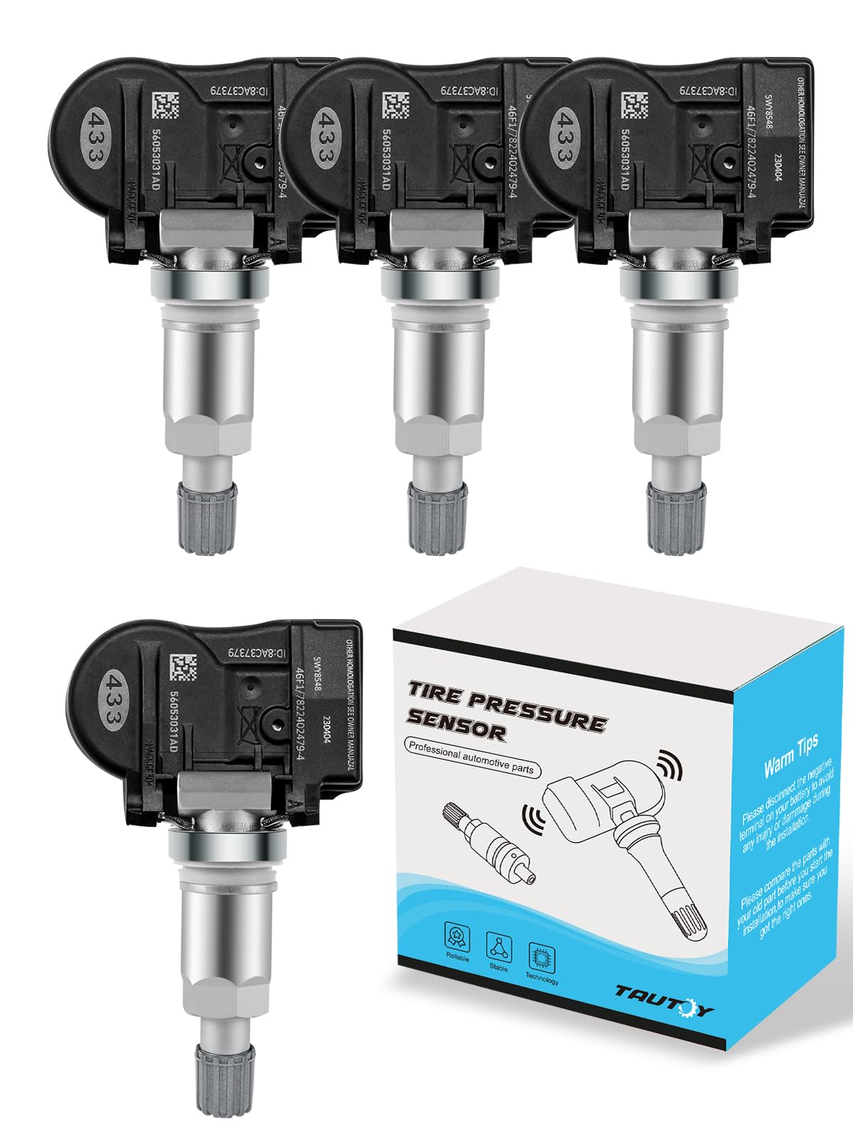 TAUTOY 56053031AD TPMS Tire Pressure Monitoring Sensor 433MHz 2008-2022 for Chrysler Caravan Pacifica Town Country Voyager,for D