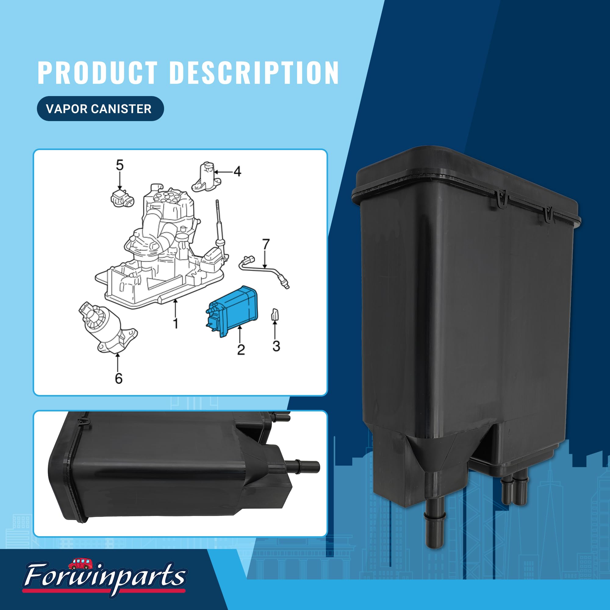Forwinparts 911-095 Vapor Canister For Chevy Silverado Express Gmc Savana Sierra 1500 2500 3500 Hd Classic Workhorse W42 W62 200