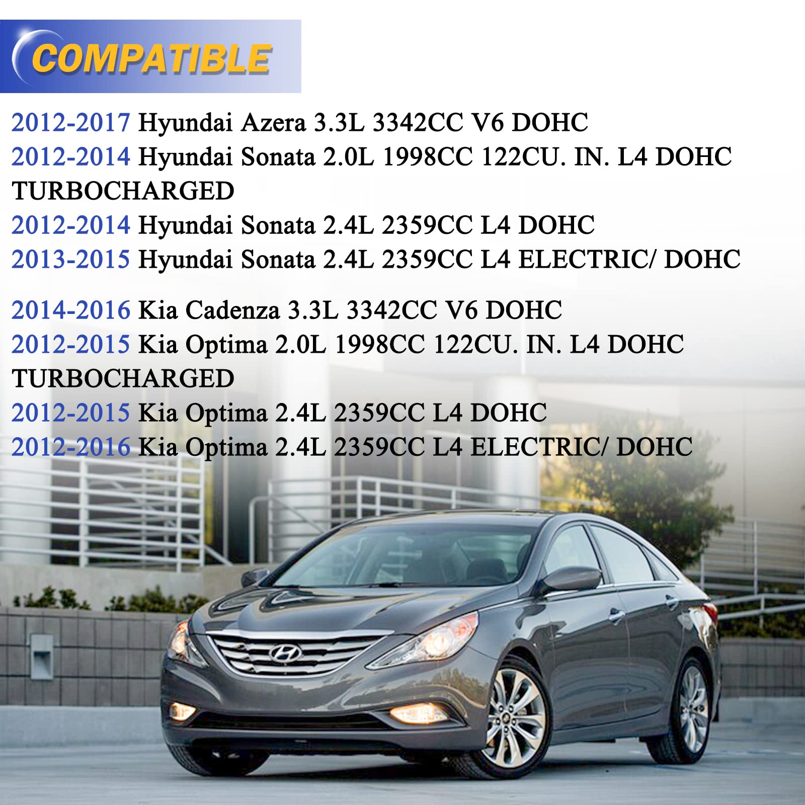 10.63 Zinc-Nickel Alloy Front Left & Right Stabilizer Sway Bar Links For Hyundai Azera 12-17, ­Sonata 12-15, Kia Cadenza 14-16, Optima 12-16 54830-3Q000