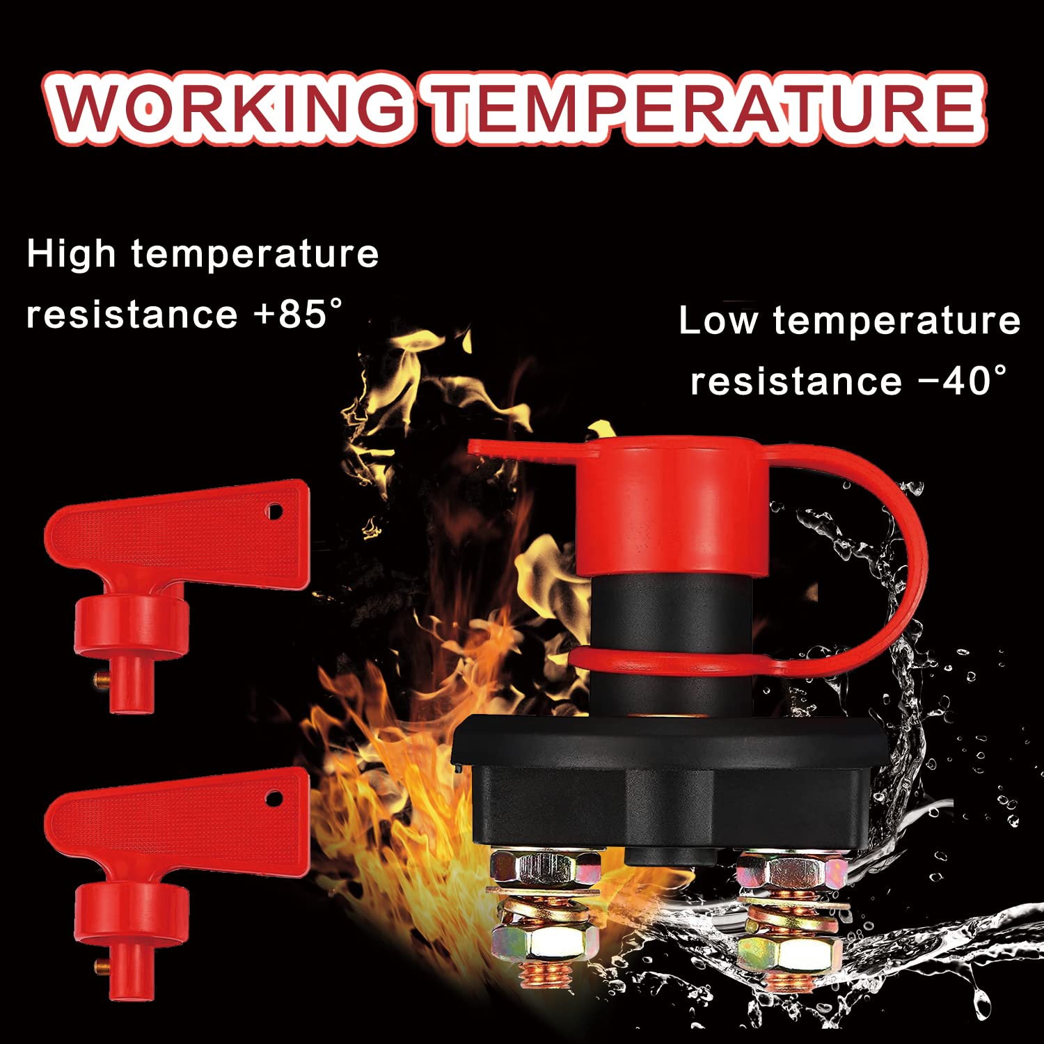 GOGONFLY Battery Disconnect Switch, DC 12V 24V Battery Master Isolator Cut Off Power Kill Switch for Marine Car Boat RV ATV Auto