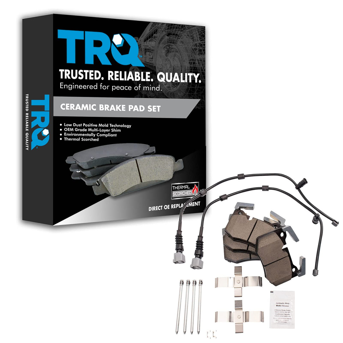 TRQ Rear Brake Pads Ceramic Compatible with 2016-2020 Lexus GS F 2015-2020 RC F