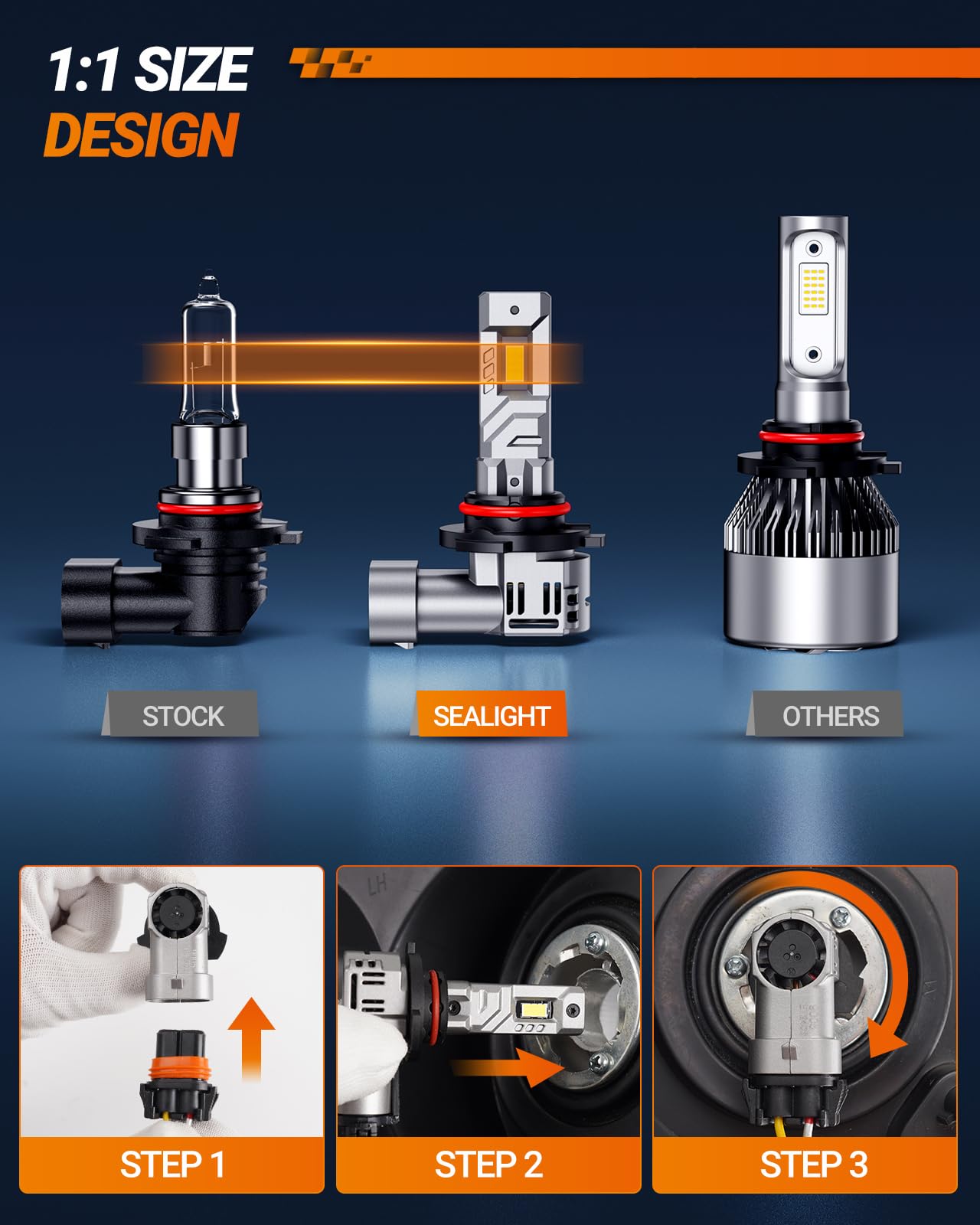 Sealight 9005 Bulbs, 30000Lm 8X Brightness 9005 Fog Lights, 6500K Cool White Bulbs With 15000Rpm Fan, Plug And Play, Ip68 Waterp