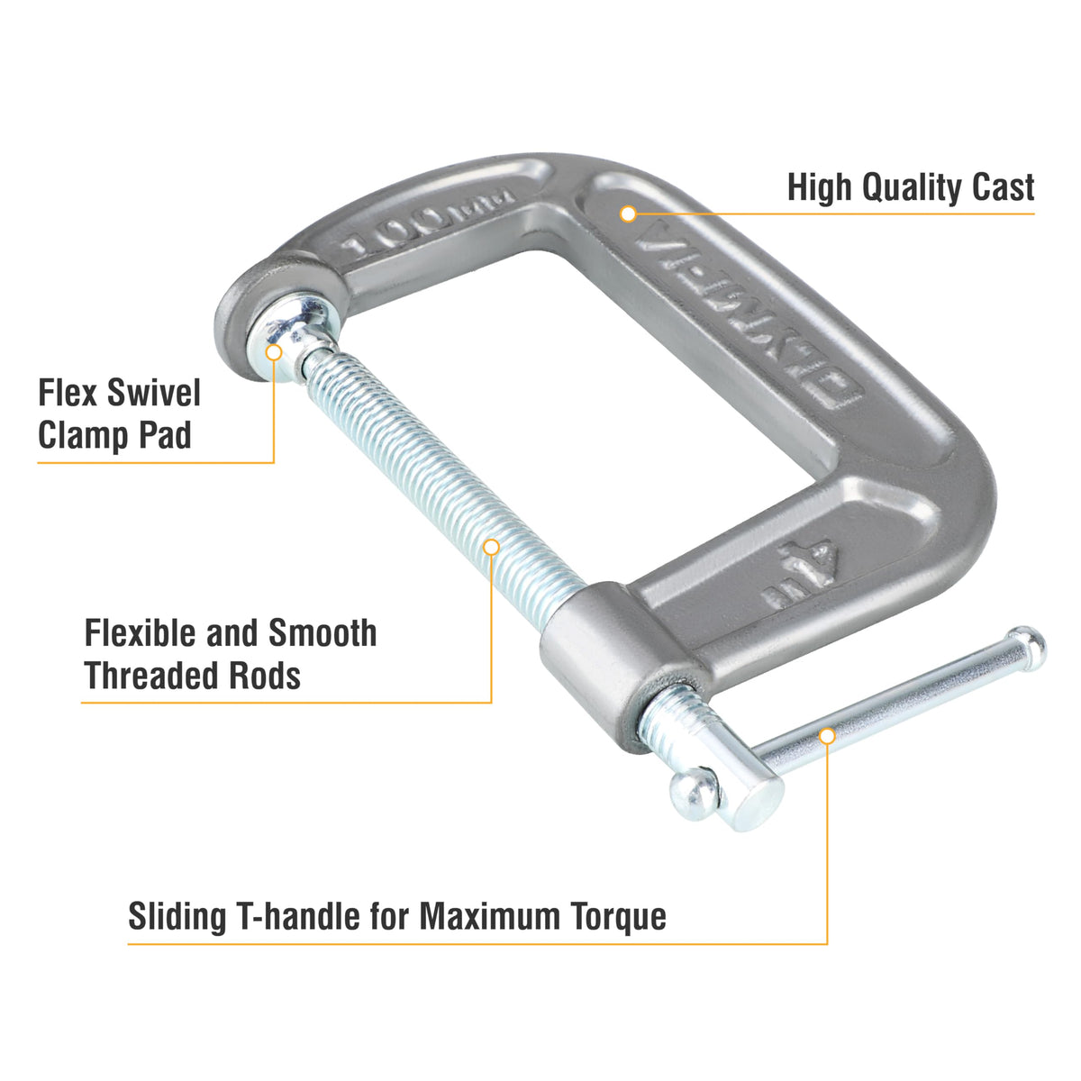 Olympia Tools Heavy Duty Cast Iron C-Clamps with 4-Inch Jaw Opening and 3-Inch T WBHDWB0CY5MHSRN
