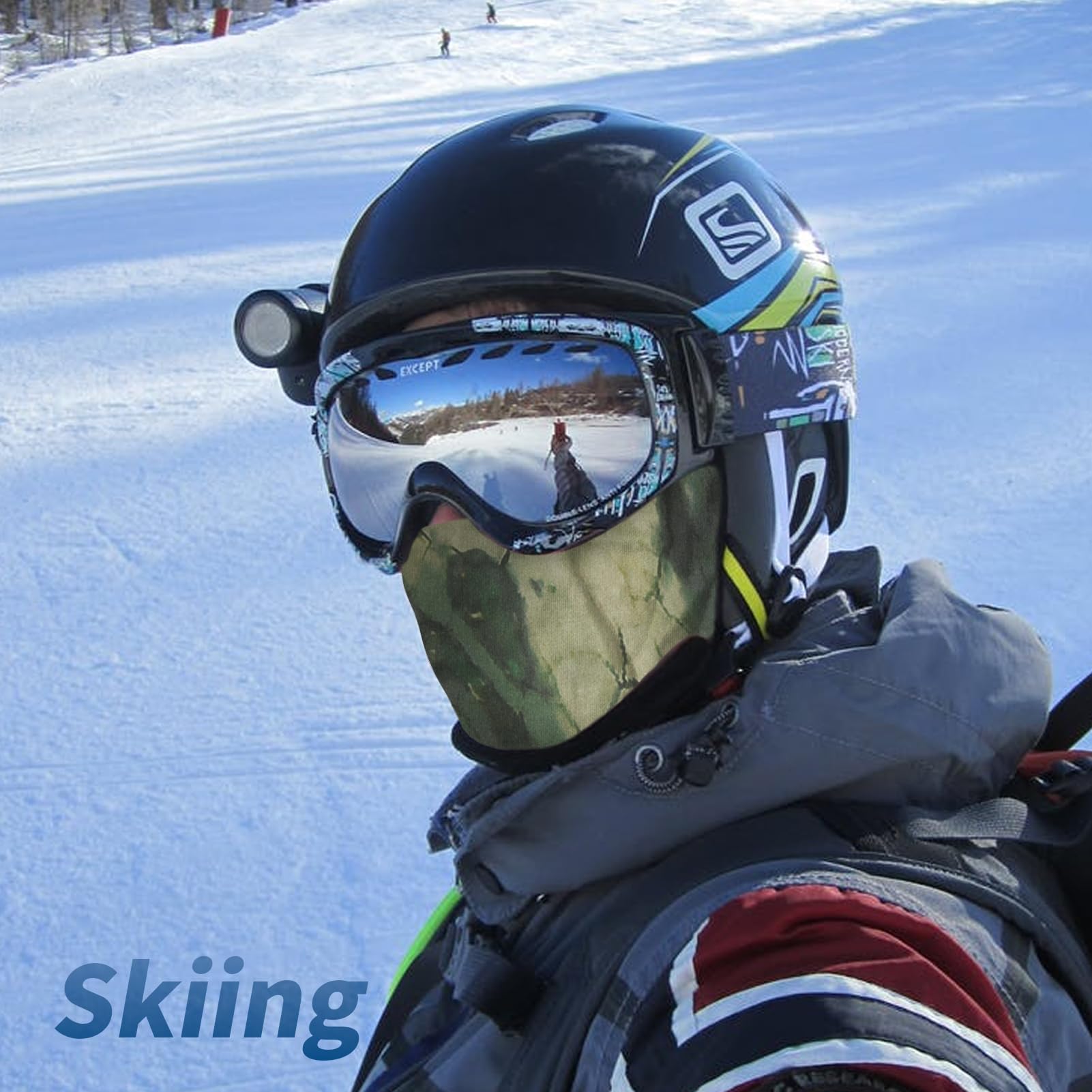 Yeslife Green Ski Mask, Balaclava Face Mask For Men And Women, Skiing, Snowboarding, Motorcycle, Uv Protection & Wind Protection