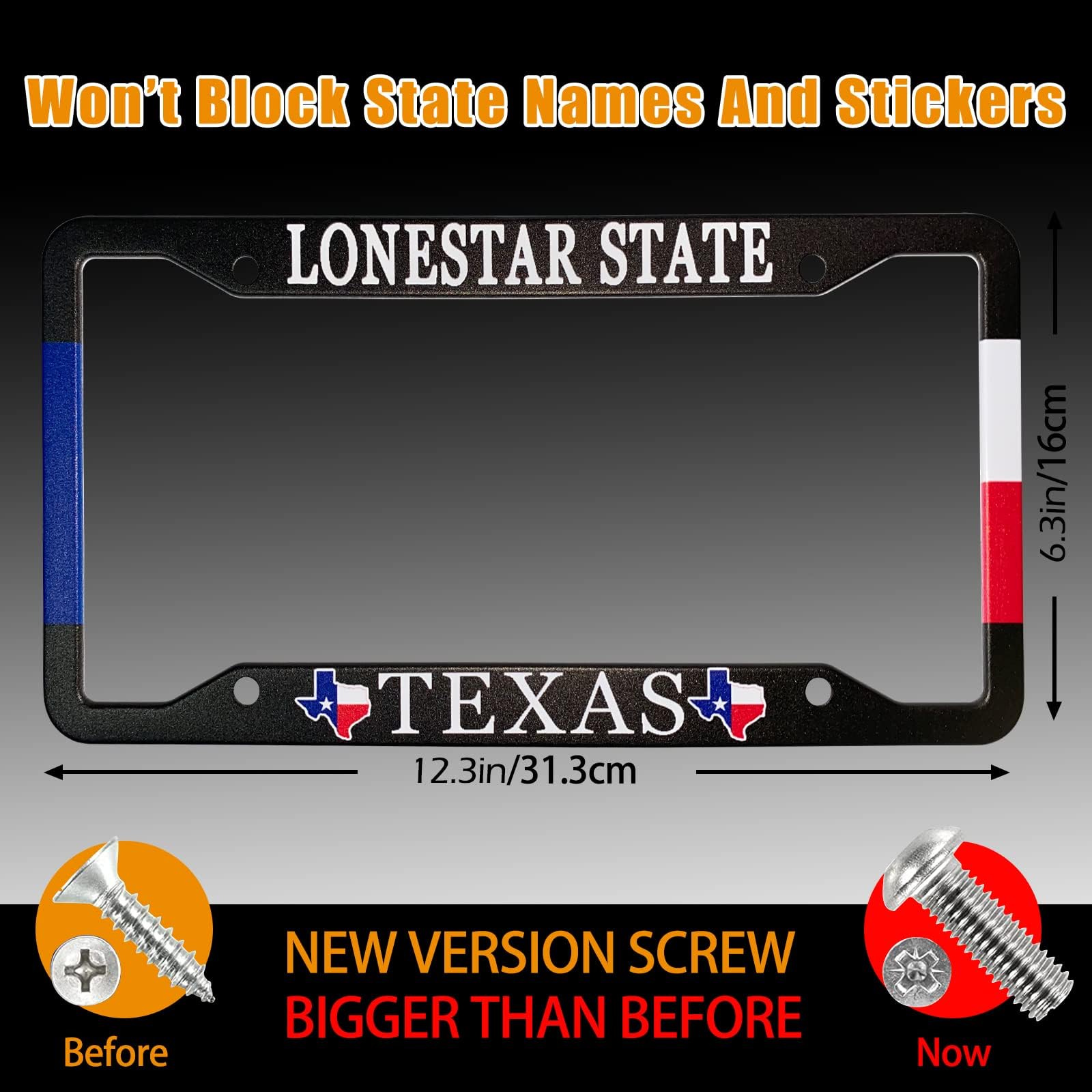 Texas License Plate Frame American Lonestar State Metal License Plate Cover Front Plates Frames Car Tag Frame For Women Men Us V