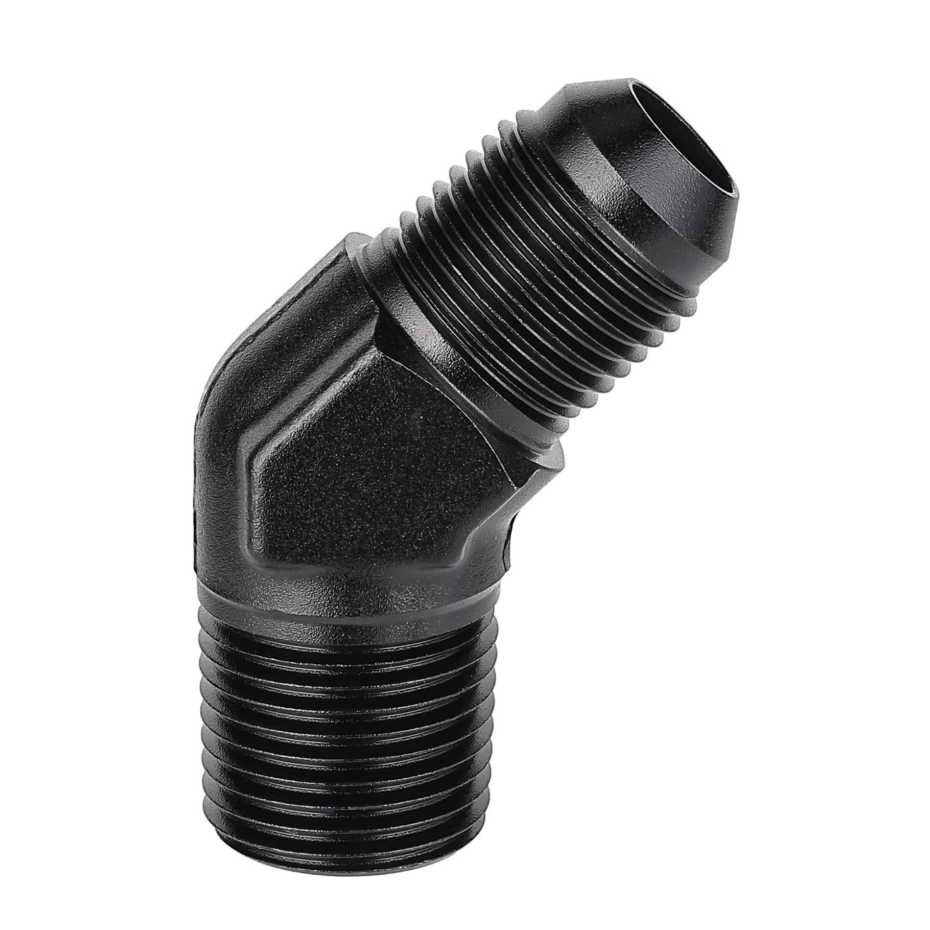 Evil Energy 8An Male Flare To 1/2'' Npt Pipe 45 Degree Fitting Adapter Aluminum Black