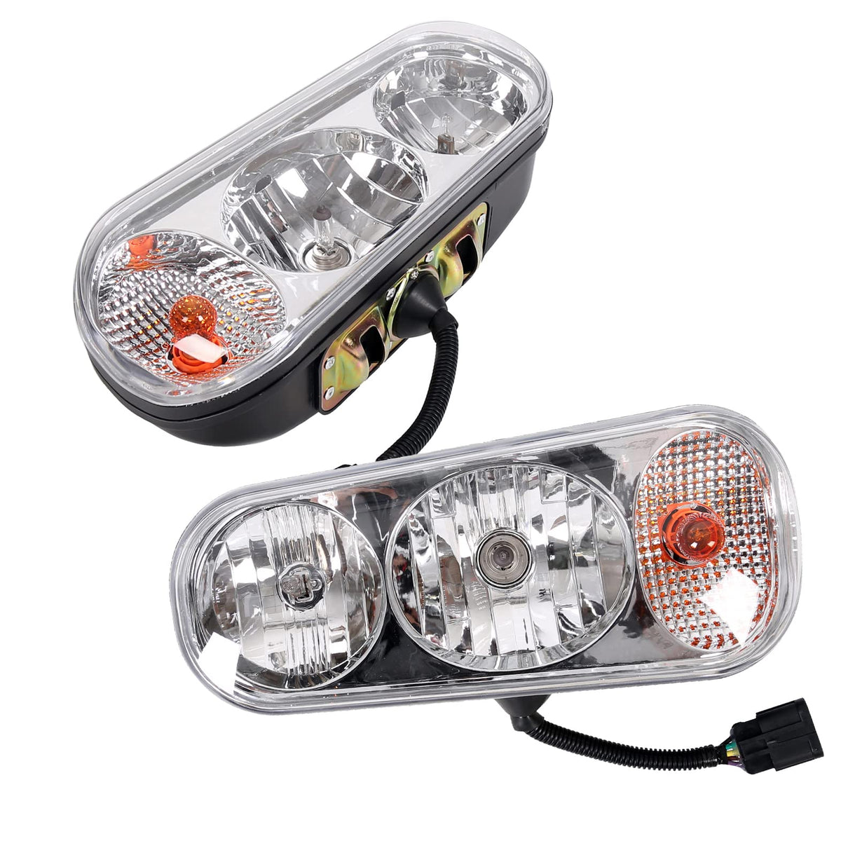 ECOTRIC Universal Halogen Snow Plow Lights Kit Compatible with Boss Western Meyer Blizzard Curtis Snowdog