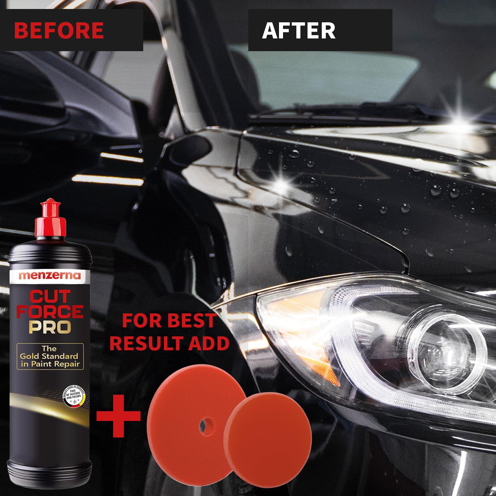 Menzerna Cut Force Pro Car Polish 32 Oz I Premium Polish With Heavy Cut And High Gloss Finish I Buffing & Polishing Compound For