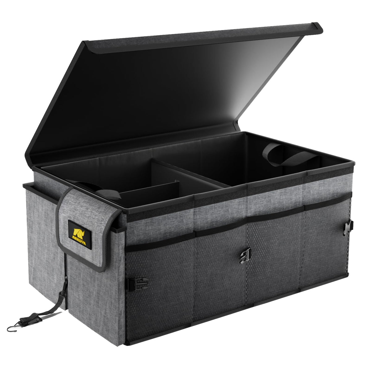 Mikkuppa Car Trunk Organizer - 65L Collapsible Trunk Organizer With Lid, Sturdy Trunk Storage Organizers For Suv Auto Truck Van 