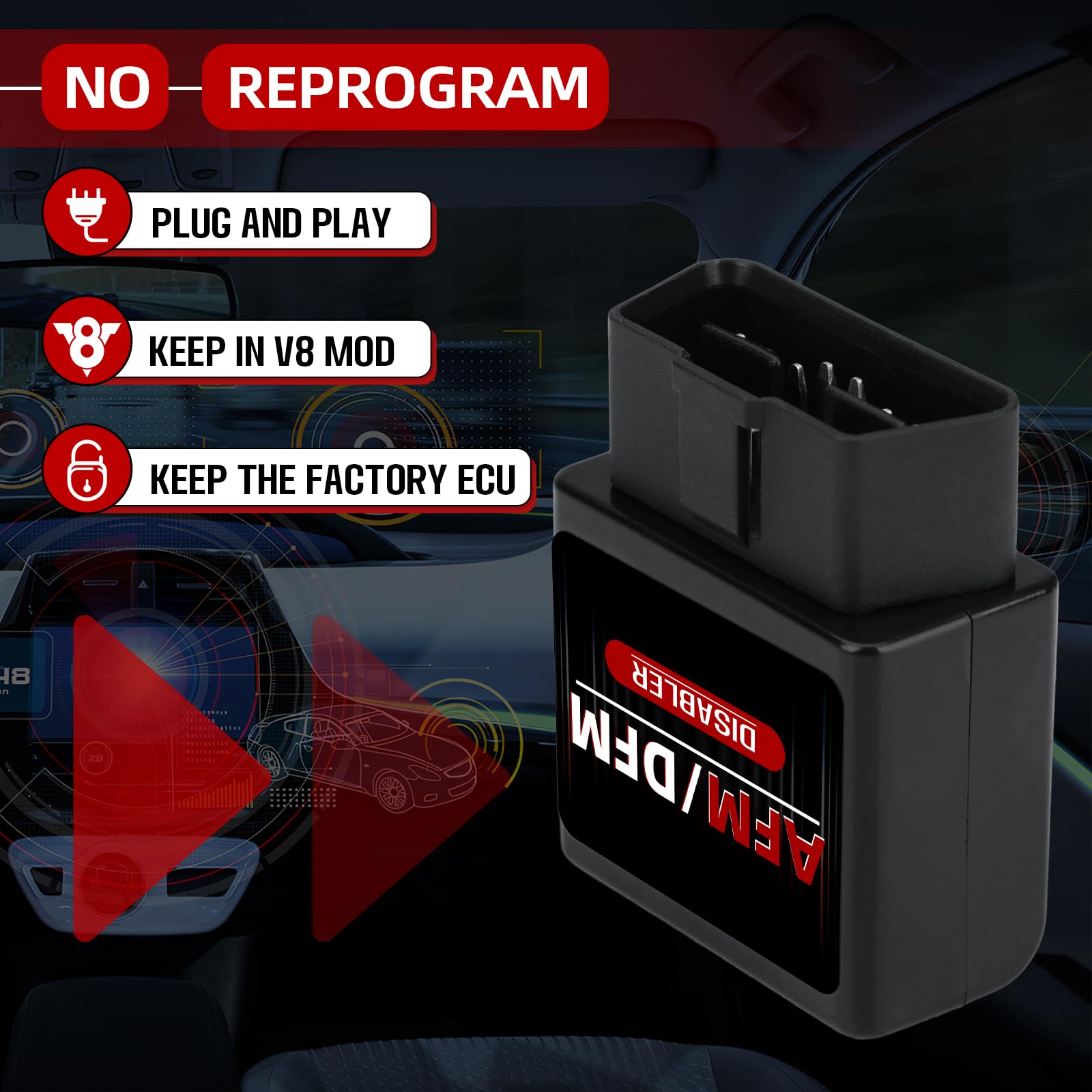 KARCOCA AFM/DFM Disabler for Silverado 5.3L & V6/V8 GM Motors - Model BAT001-KC, Active Fuel Management Disable Device