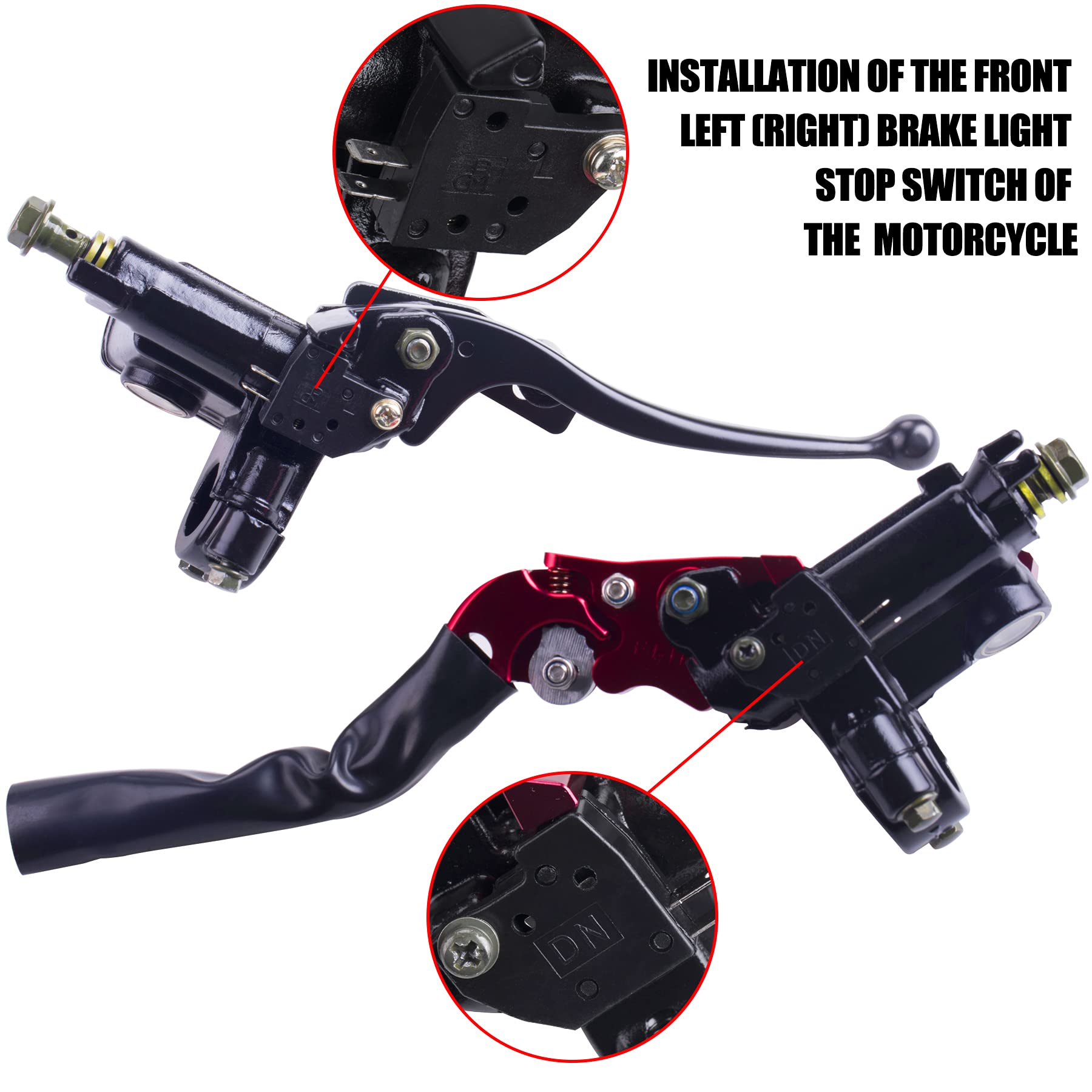 ORAEVY Motorcycle Front Left (Right) Brake Light Stop Switch for 50cc-250cc Chinese ATV Quad Dirt Pit Bike Moped Scooter Compati
