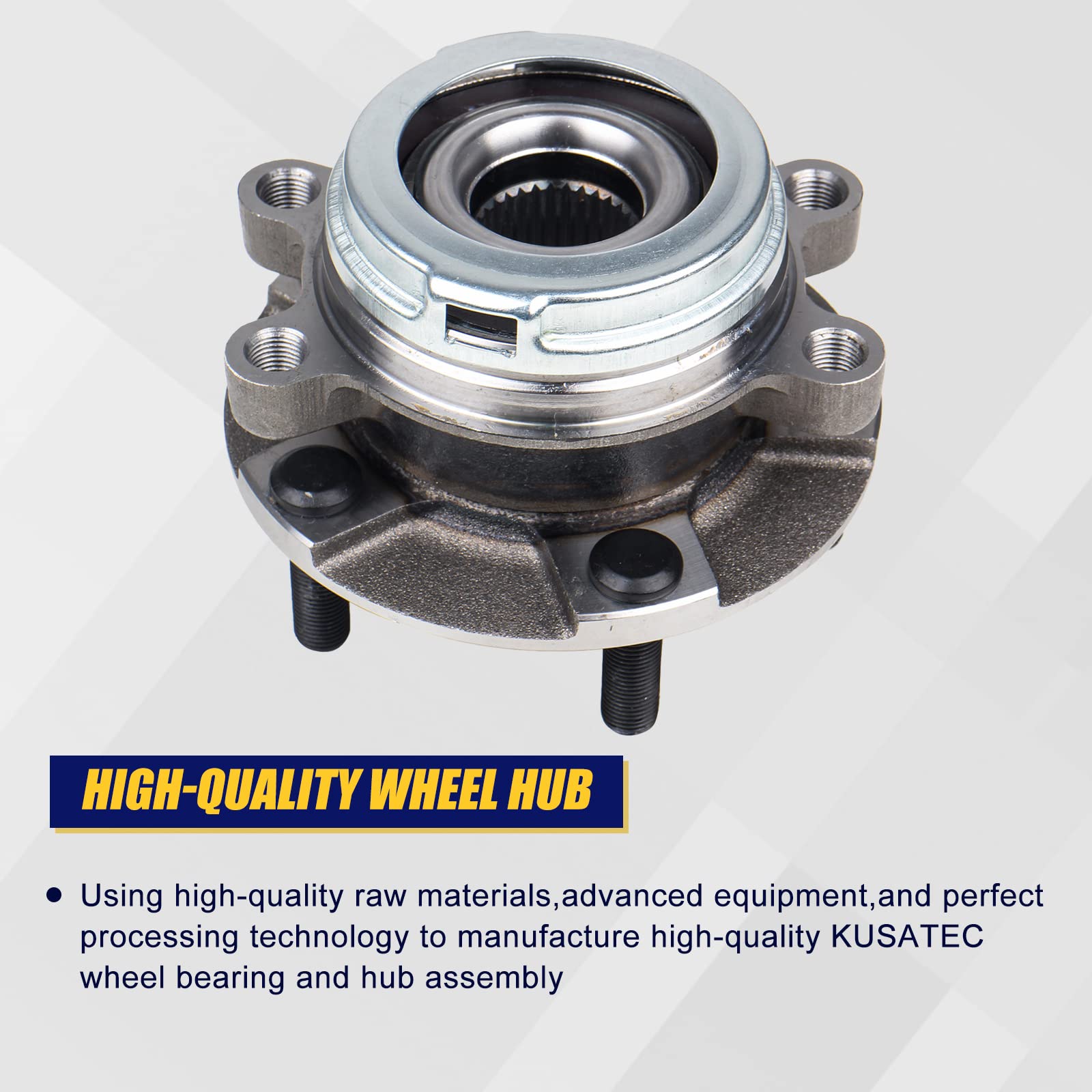 Kusatec 513296 Front Wheel Bearing And Hub Assembly Fit For Nissan Altima 2007-2018, Maxima 2009-2019, Murano 2009-2018, Pathfinder 2013-2019, Infiniti Jx35 2013, Qx60 2014-2019