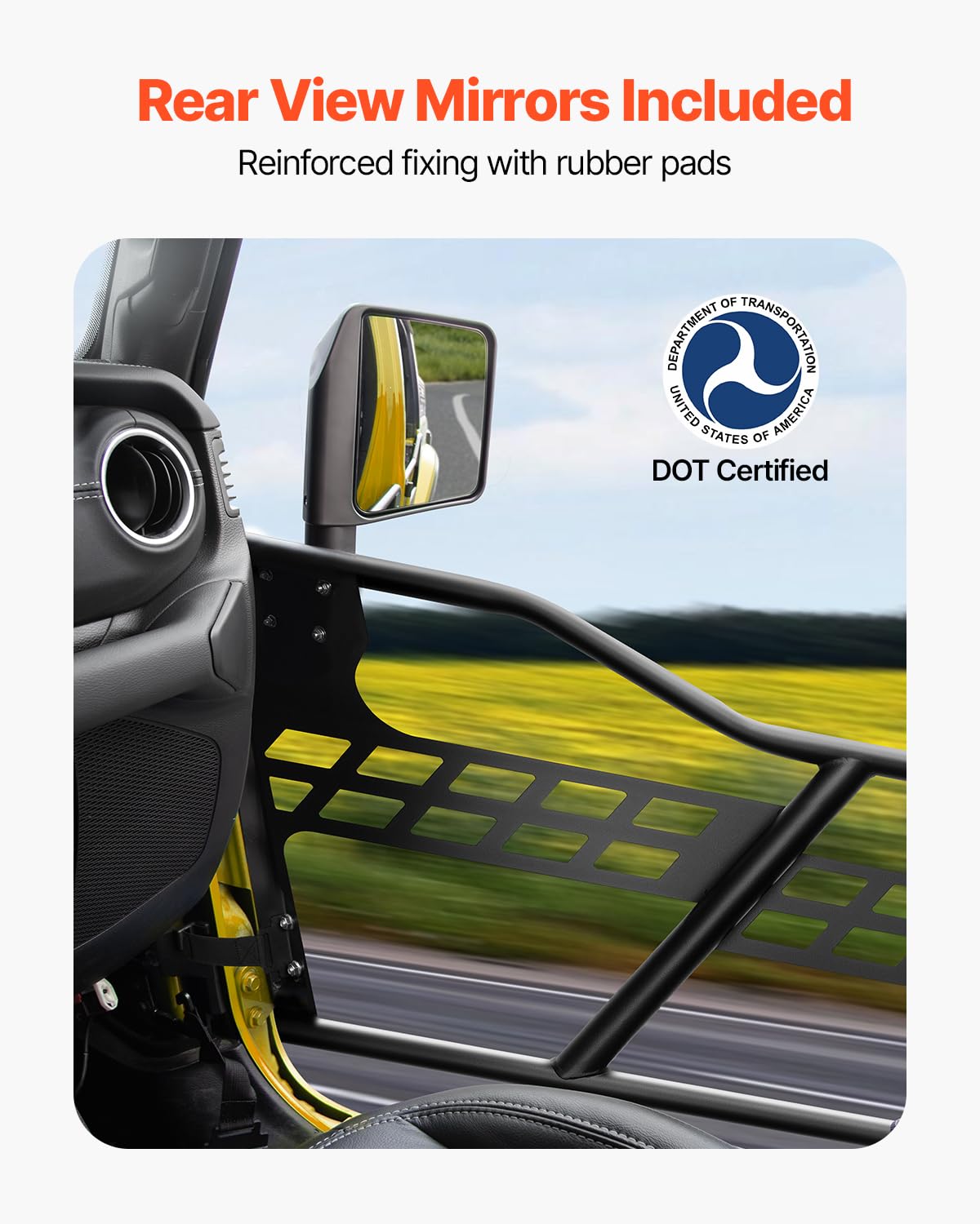 VEVOR Jeep Tube Doors, 2-Door, Hunting Style Jeep Tubular Door with Heavy-Duty Hinges & OE Latch, Jeep Doors with Rear View Mirr