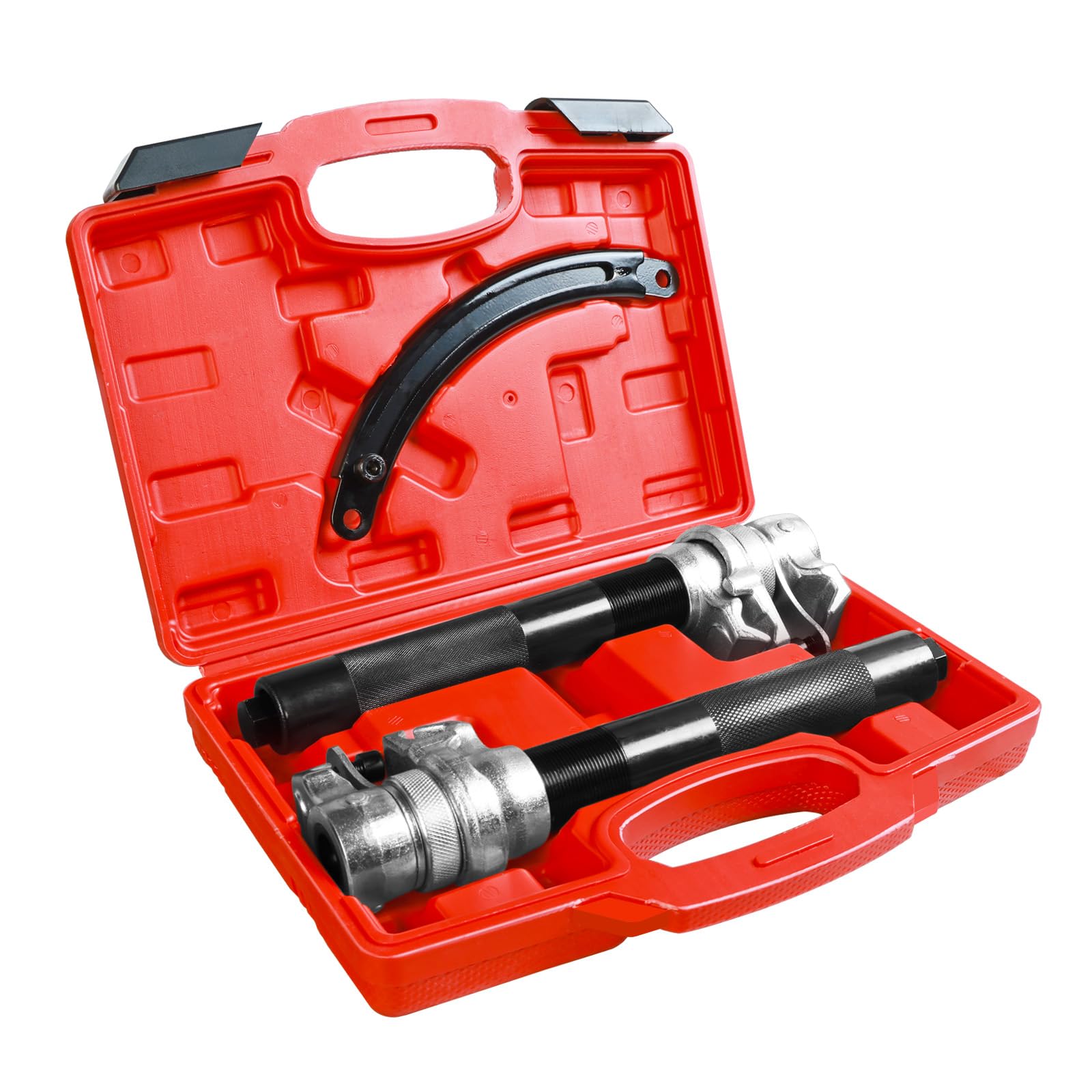 Jack Boss 2-Piece Coil Spring Compressor Tool Heavy Duty Macpherson Strut Spring Compressor Set with Safety Jaws and Holder, Max