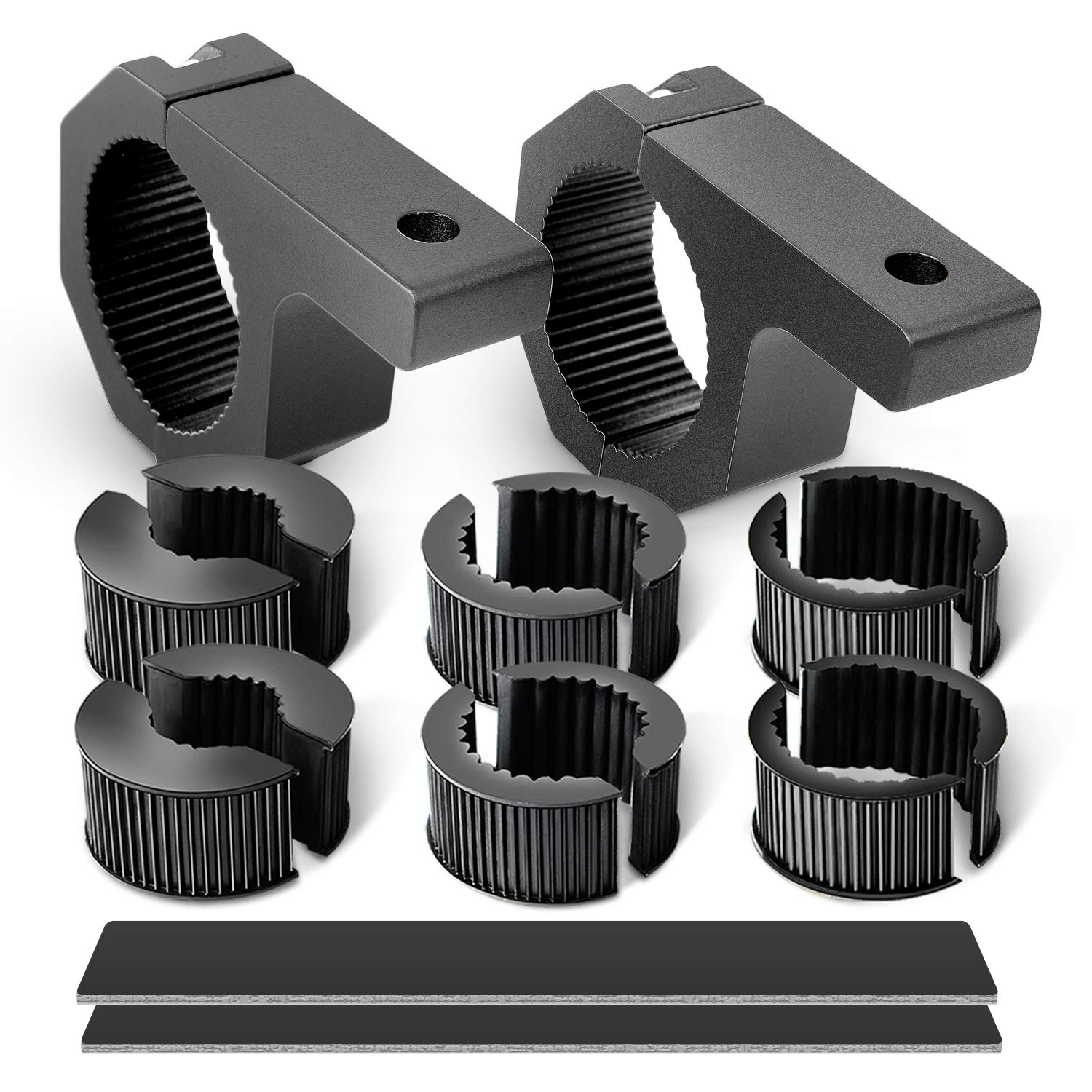 Nilight 90020B 2 Pack Mounting Bracket Kit Led Off Road Light Horizontal Bar Tube Clamp Roof Roll Cage Holder, 2 Years Warranty,