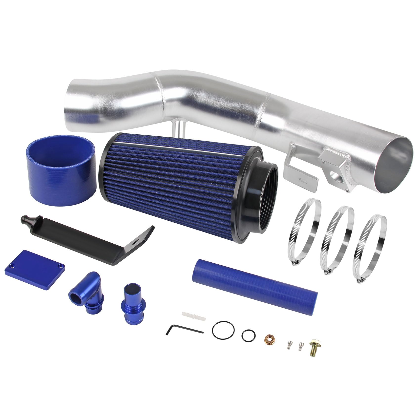 Cold Air Intake Kit for 2003-2007 Ford 6.0L F-250 F-350 Powerstroke Diesel 6.0L (Silver)