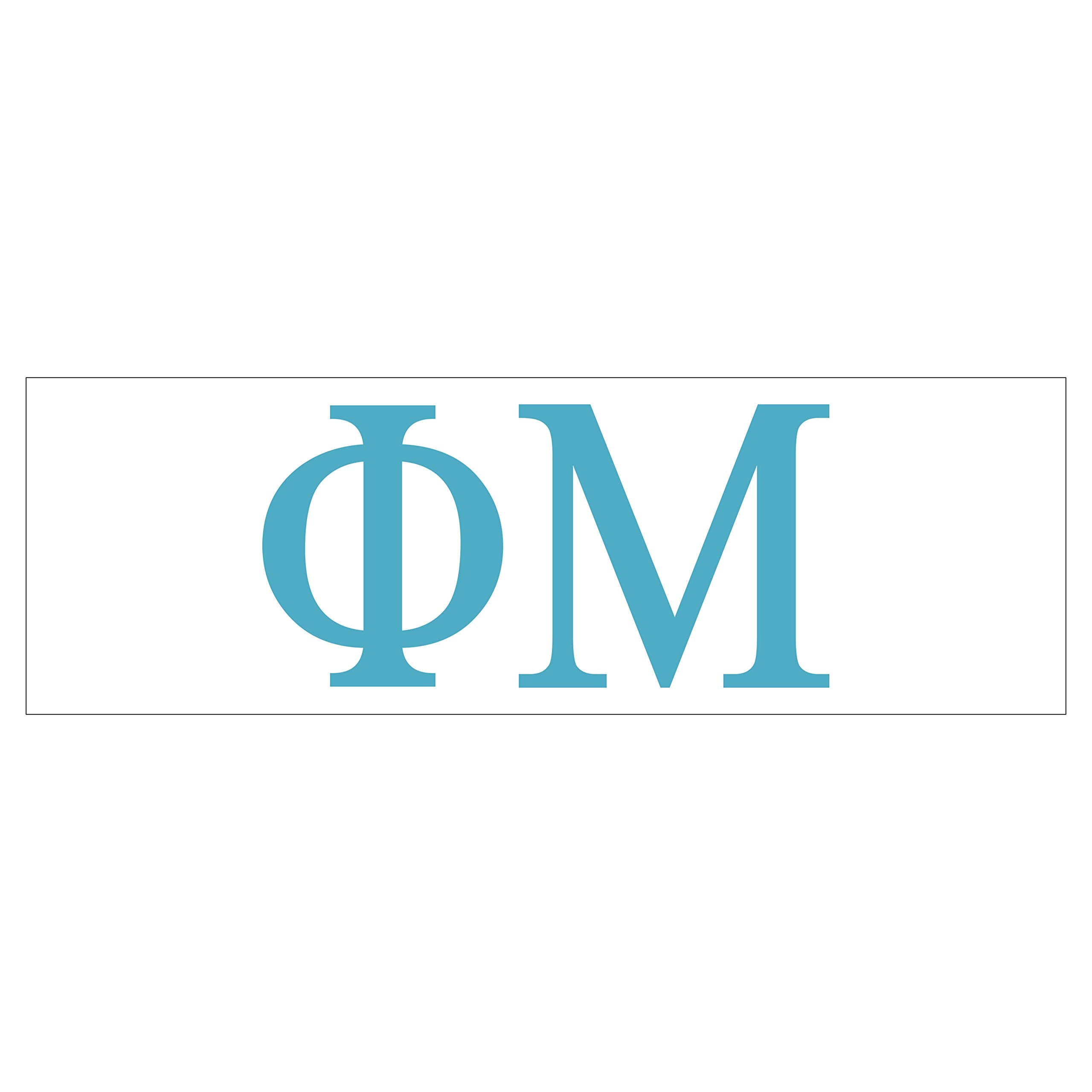 Pro-Graphx Phi Mu Greek Sorority Sticker Decal, 2.5 Inches Tall, Sky Blue