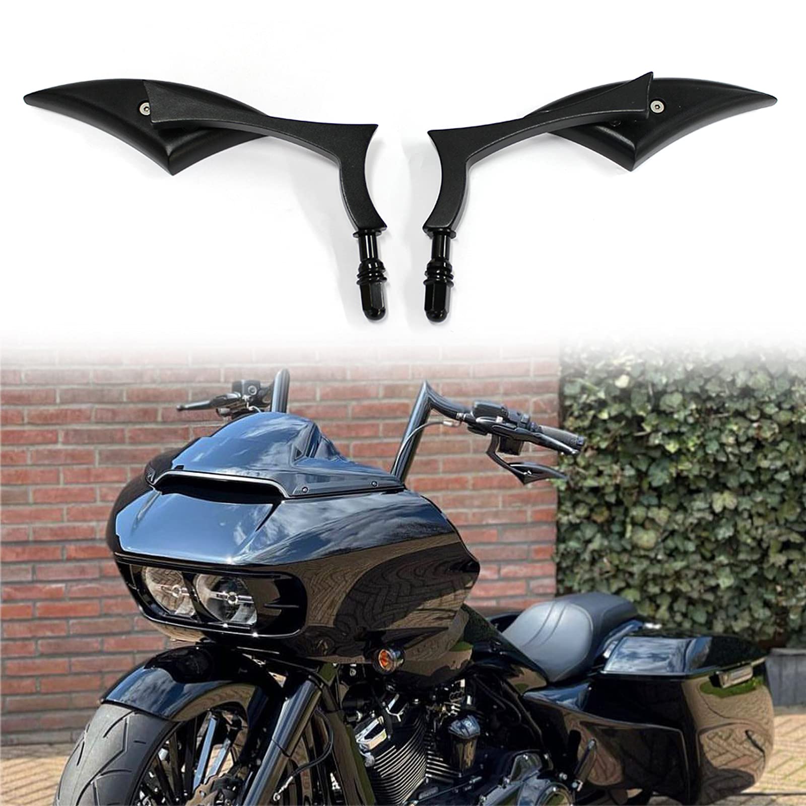 Black Motorcycle Sportster Mirrors For Harley Road King Street Electra Glide Road Glide Dyna Softail Rearview 1982-2018 2019 2020