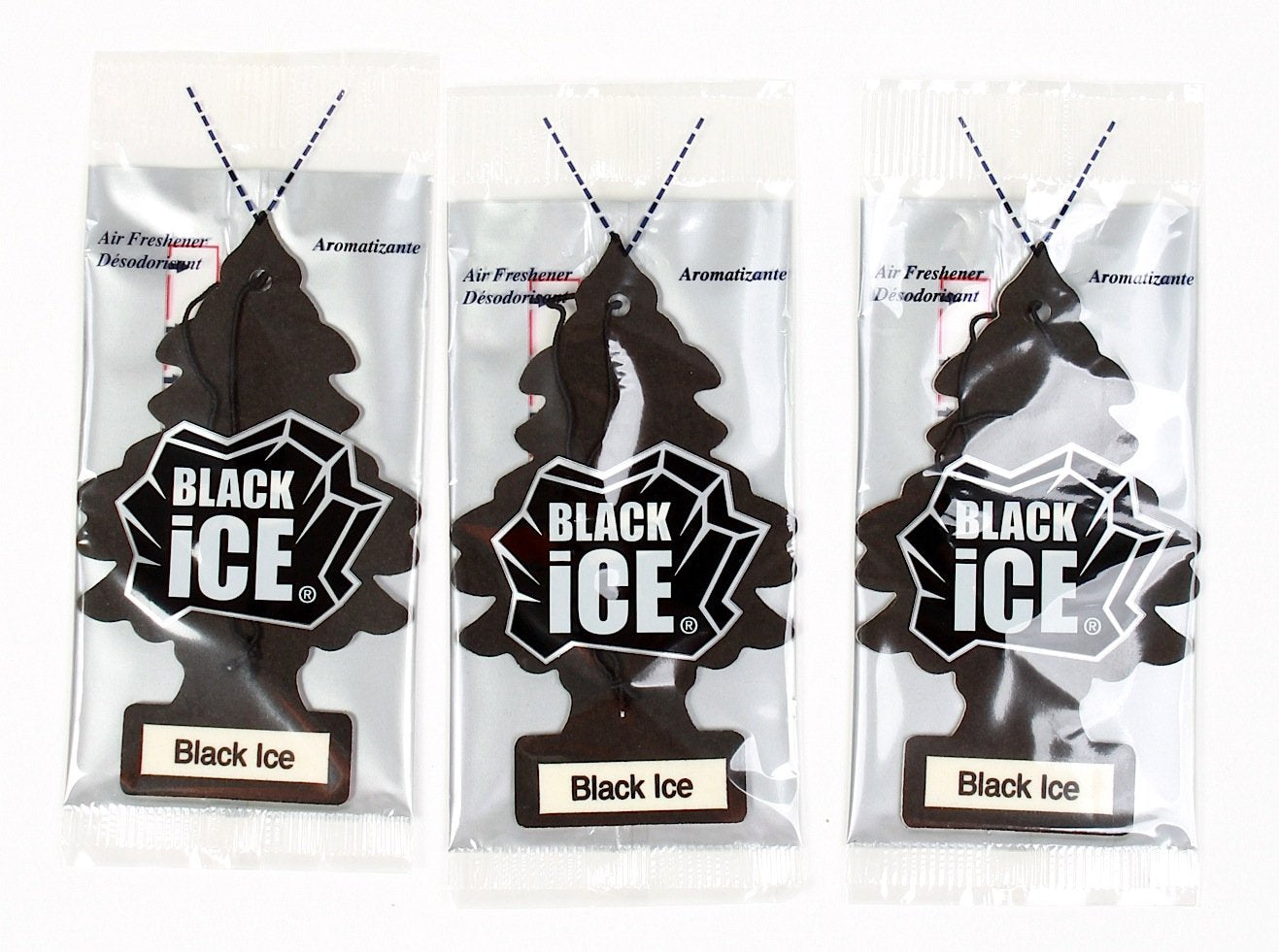 LITTLE TREES Car Air Freshener - Hanging Paper Tree, Black Ice, 10 Count, Model 213215