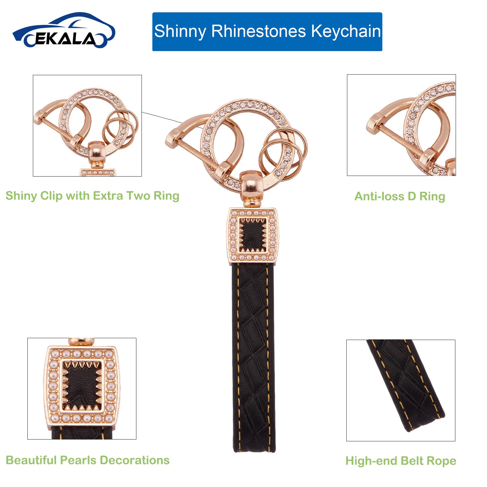 Ekala Car Key Case Fit For Vw Volkswagen Golf Gti Golf Alltrack Altas Tiguan Jetta 4 Buttons Flip Folding Key Case Cover Soft Tpu Key Shells With Leather Keychain Lanyard Black Gold (Bp-Vlw-4B)