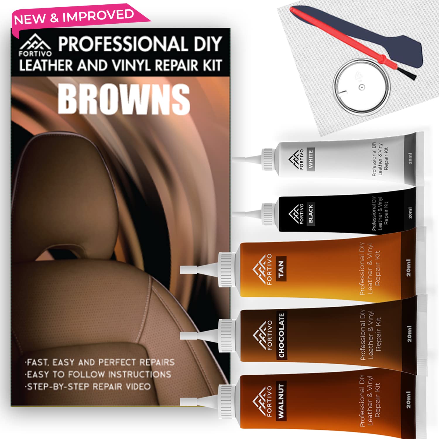 Leather Repair Kits for Couches Brown- Vinyl Repair Kit, Leather Repair Kit, Furniture Repair Kit - Leather Scratch Repair for R