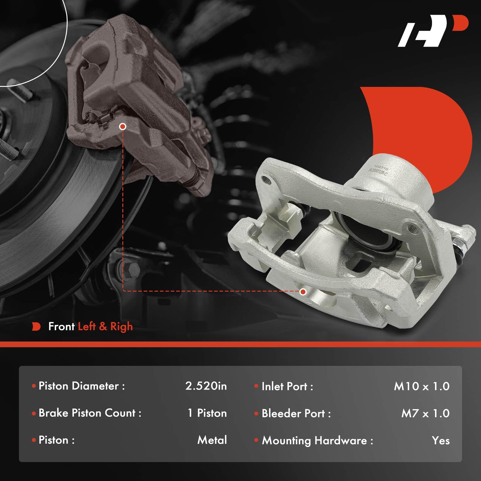 A-Premium Disc Brake Caliper Assembly With Bracket Compatible With Select Toyota And Lexus Models - Avalon 2008-2018, Camry 2007-2017, Es350 2007-2011, 2016-2018 - Front Driver And Passenger Side