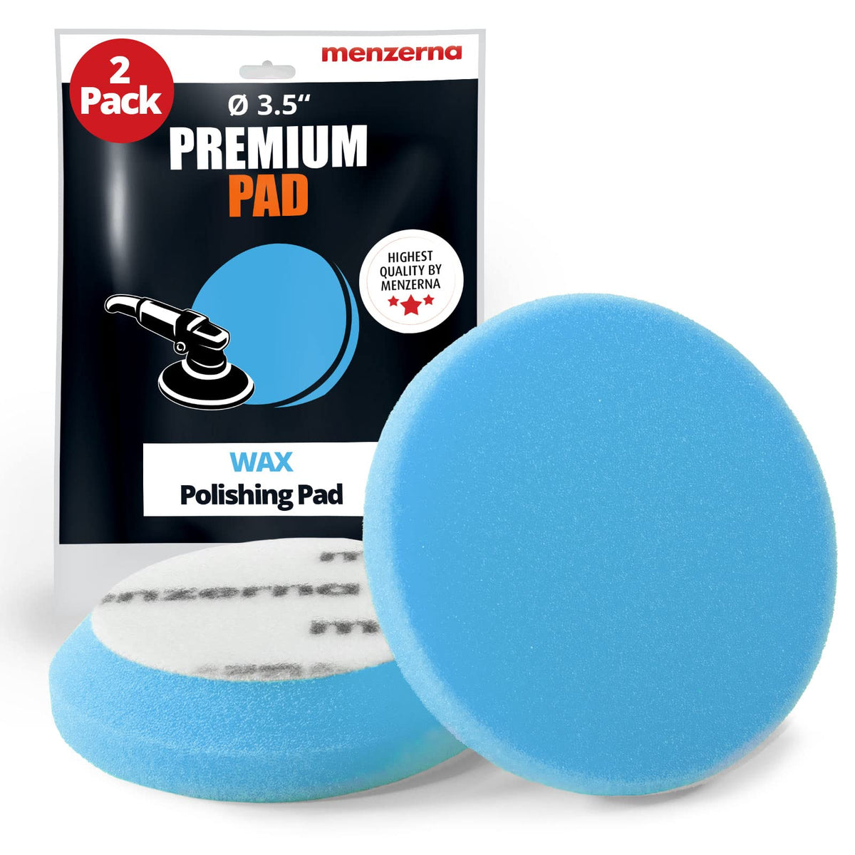 Menzerna 3.5 Inch 2X Premium Polishing Pads For Waxing Sealing & Protection I Body Repair Buffing & Polishing Pads With Safety E