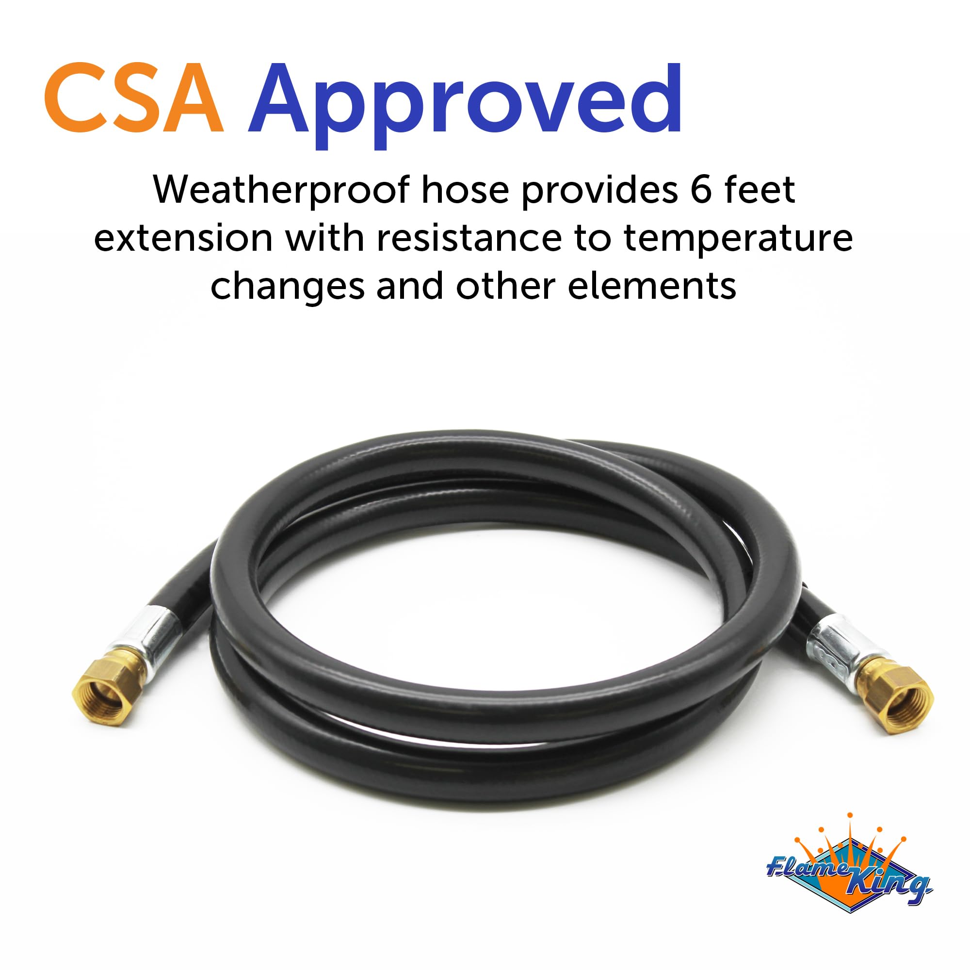 Flame King Thermo Rubber Rv Slide Out Hose Assembly, 72 Inch, 3/8 Inch Id, Female To Female - 100159-72