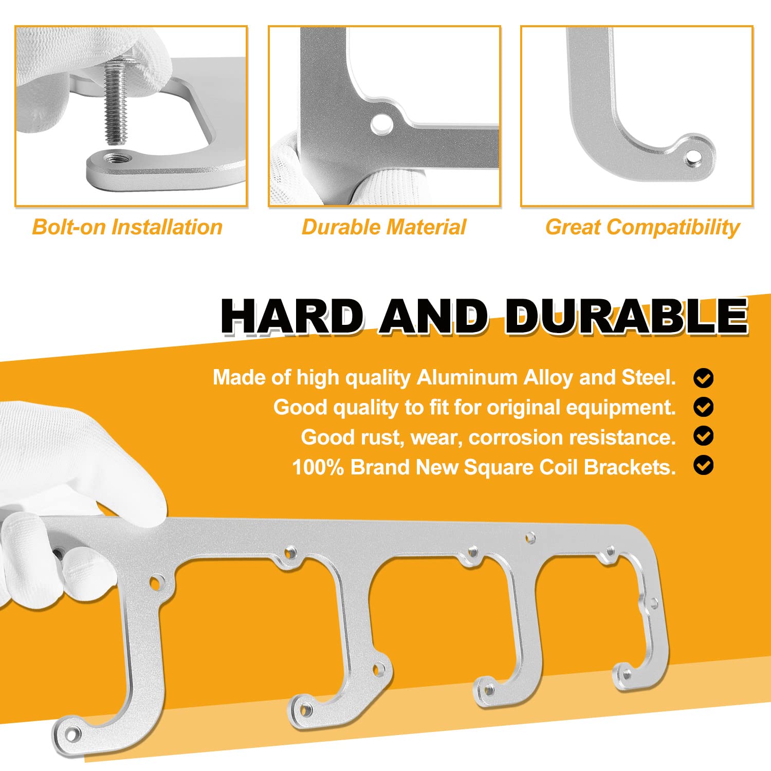 For 5.3L LS Truck Square Ignition Coil Brackets Mount Valve Cover Fit for 12558693 D514A D510C D581 LSX Swap Heat Sink for LQ9 L