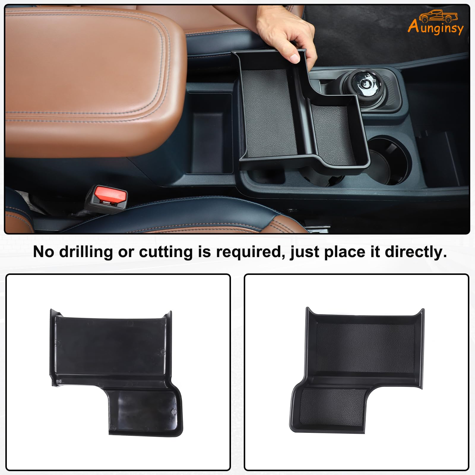 Aunginsy Center Console Storage Box Compatible with Ford Maverick 2022-2024 Pickup Truck Central Control Organizer Tray Front Ar