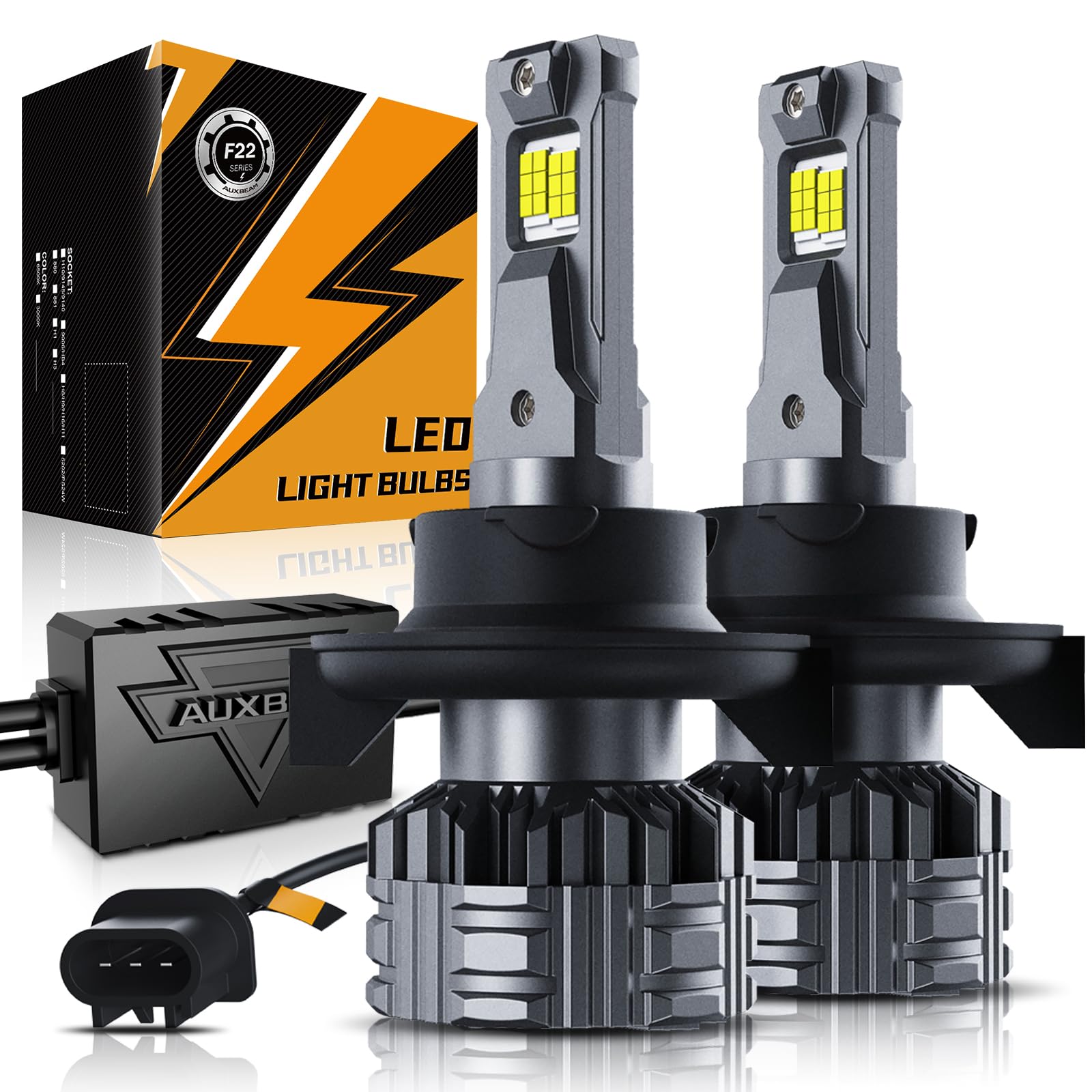 Auxbeam H13 9008 Fog Light-2 Pack, F22 Series 24000Lm Powersport Lights For Off-Road Or Fog Use