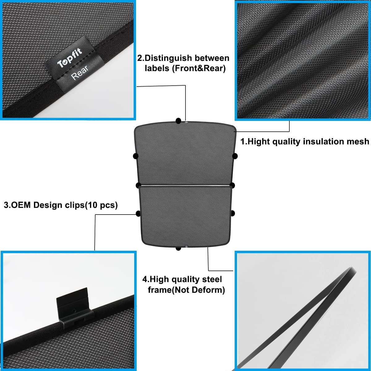 Topfit For Model Y Sunshade Roof Window Insulation Uv Rays Protection Sun Shade For Tesla Model Y Heat Blocking Shades 2021-2023