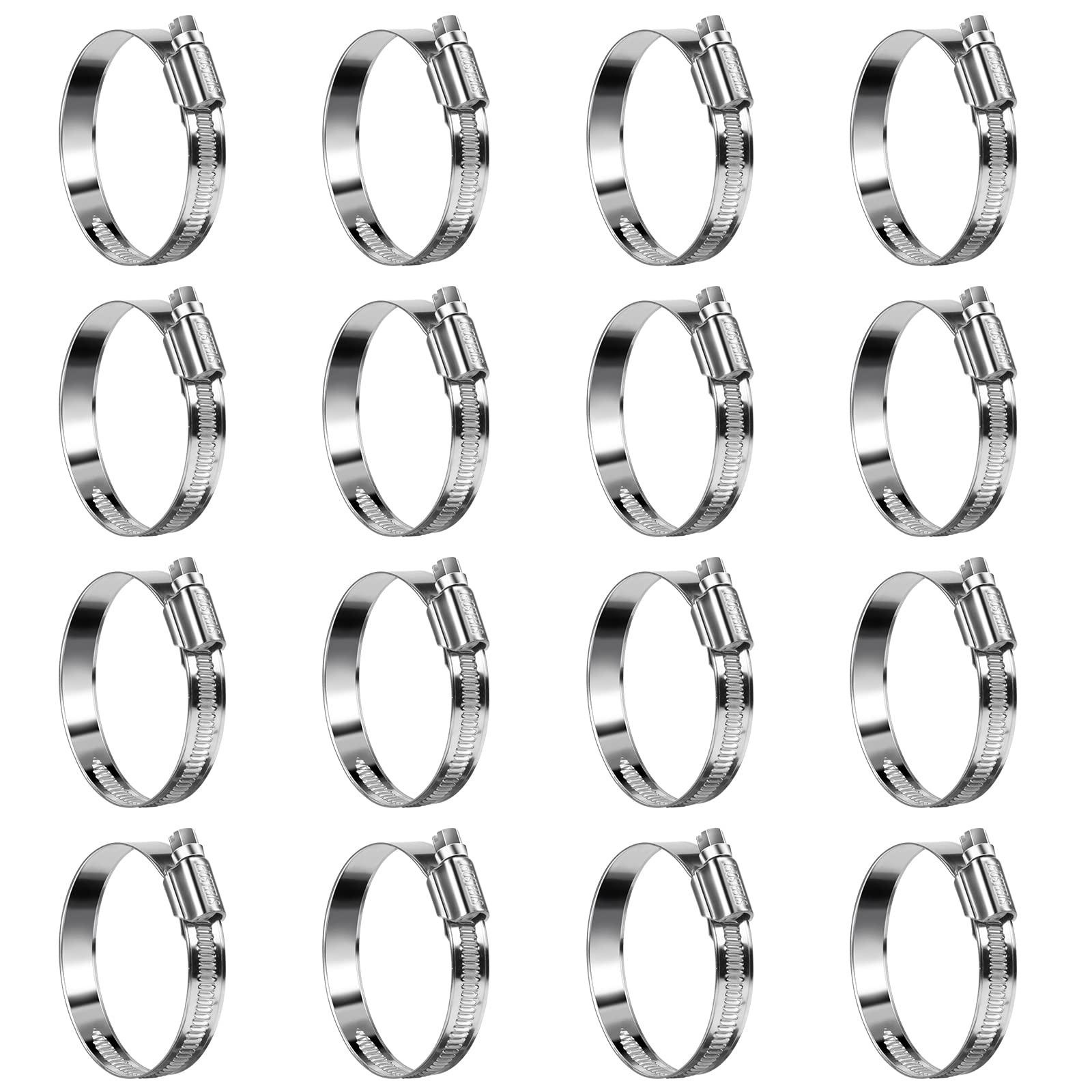 Steelsoft Non-Stripping Worm Gear Hose Clamp Size#28, 1-5/8 To 2-3/8 Inch Adjustable Stainless Steel Hose Clamps For Automotive,
