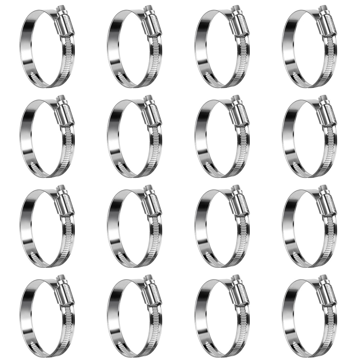 Steelsoft Non-Stripping Worm Gear Hose Clamp Size#28, 1-5/8 To 2-3/8 Inch Adjustable Stainless Steel Hose Clamps For Automotive,