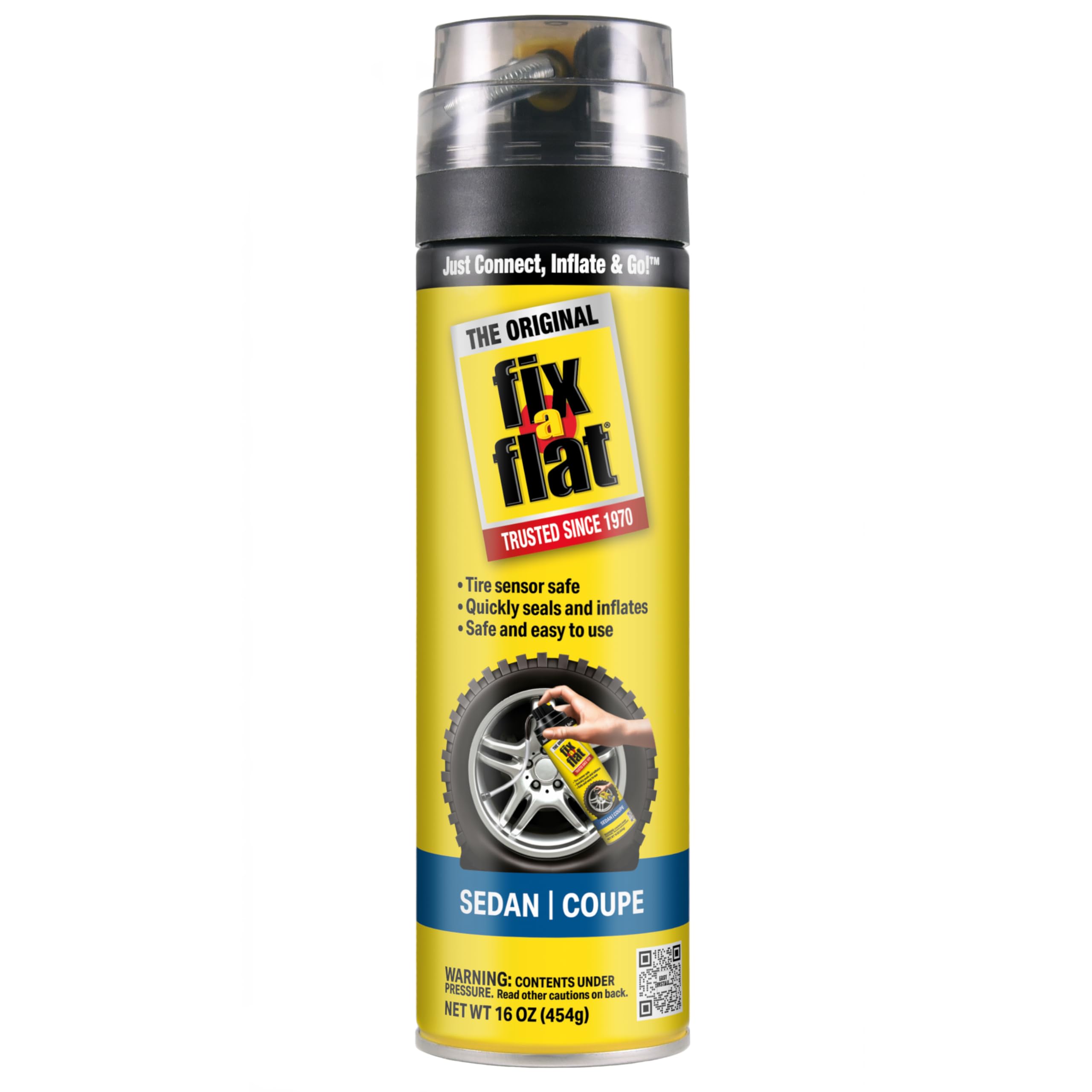 Fix-A-Flat S60420 Aerosol Emergency Flat Tire Repair And Inflator, For Standard Tires, Eco-Friendly Formula, Universal Fit For All Cars, 16 Oz. (Pack Of 1)