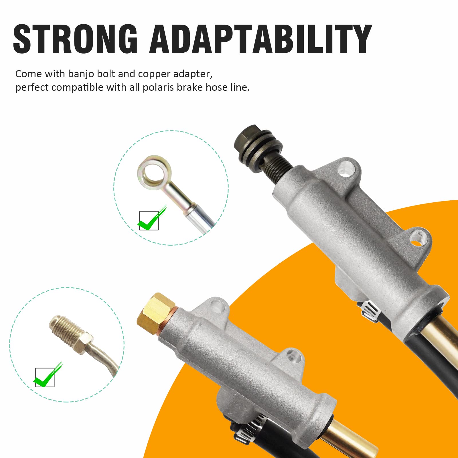 M Mati Rear Brake Master Cylinder For Polaris Sportsman Scrambler Magnum Trail Blazer Trail Boss Xpedition Xplorer 500 450 425 400 335 330 325 250 600 700 800 1910301 1910311 1910791 1910790 1911113