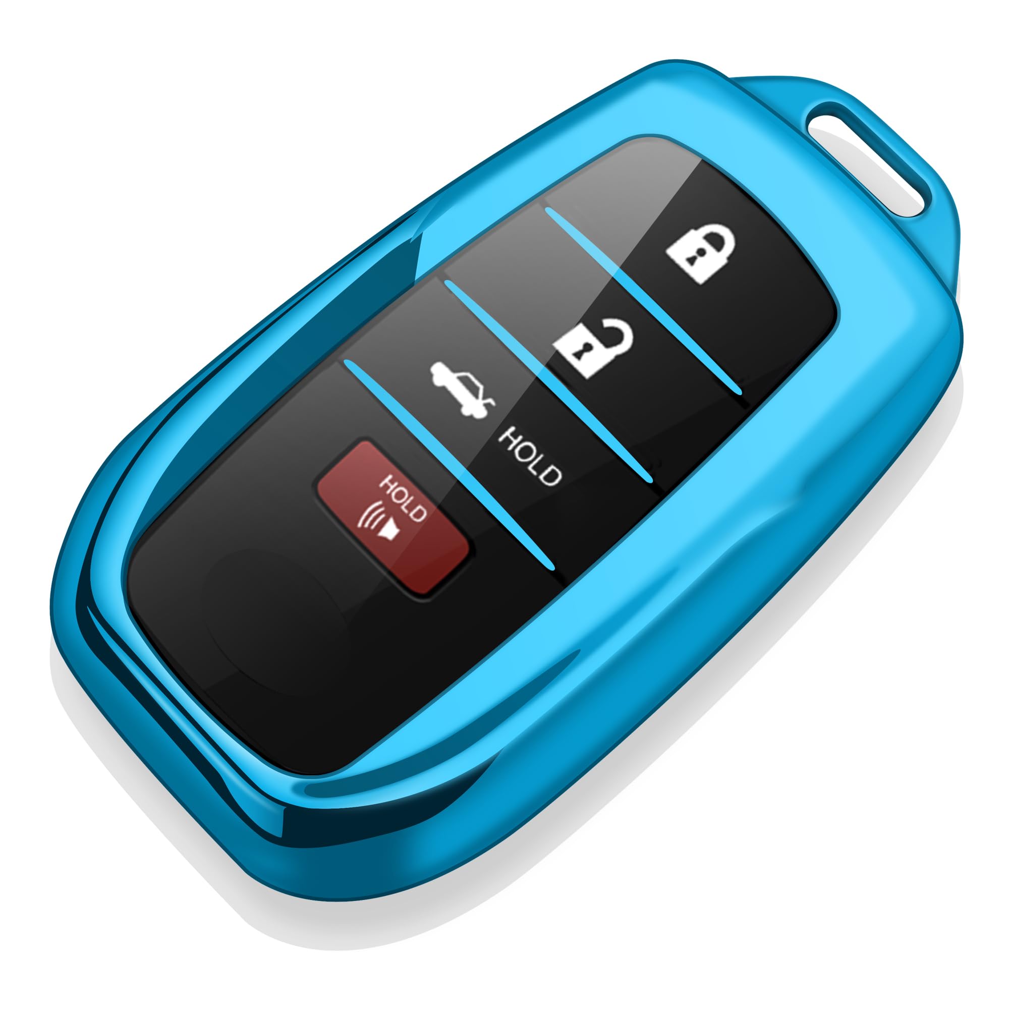 Tukellen For Toyota Key Fob Cover Soft Key Shell Case For 2025 Camry 2019-2025 Land Cruiser,2021-2025 Sienna Venza Hilux Fortuner 2023-2025 Highlander Tundra Corolla Bz4X Prius 4/5/6 Buttons-Black