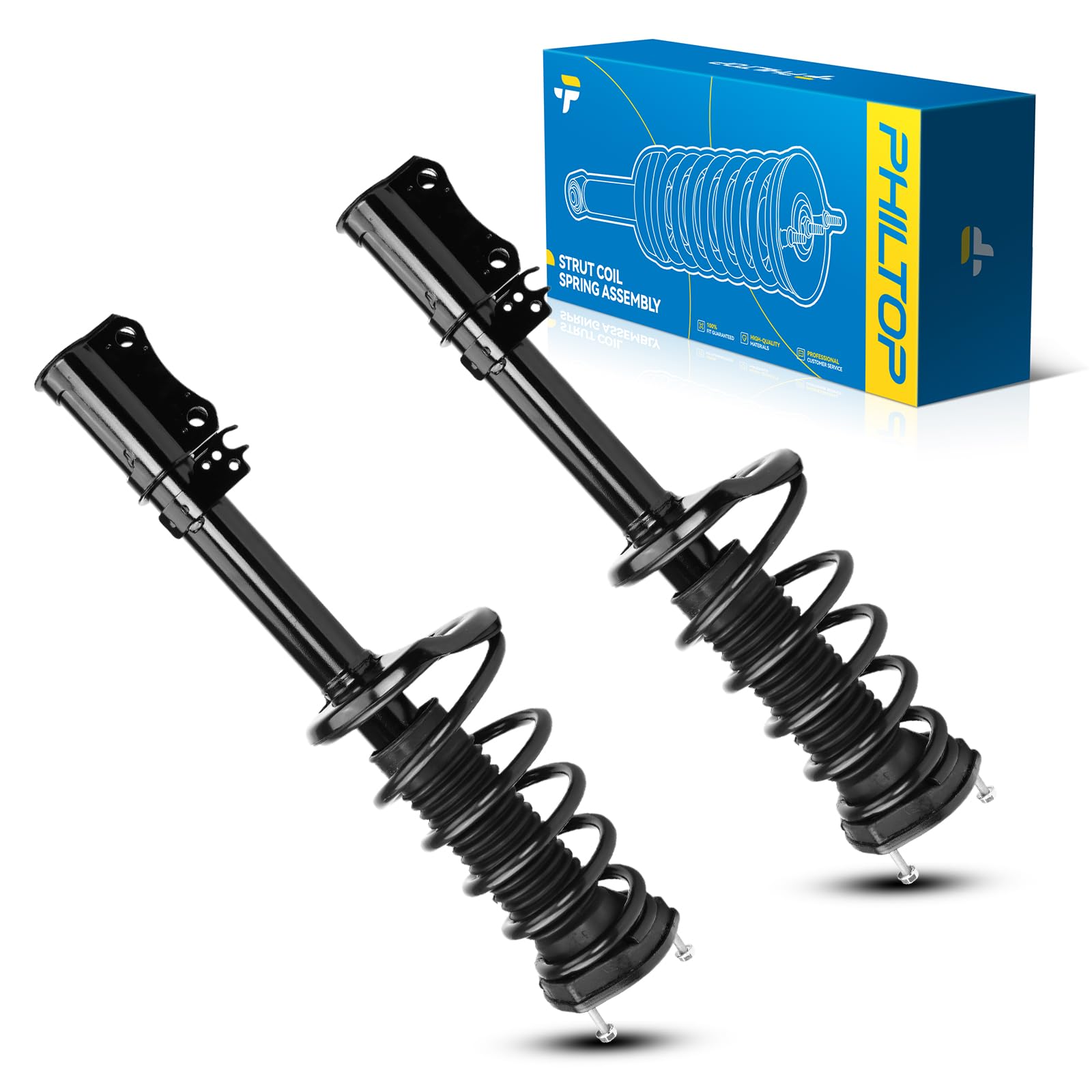 Philtop Rear Struts Shock Absorber Fit For Highlander Fwd 2001 2002 2003, Complete Struts With Coil Spring Assembly, Quick Suspe