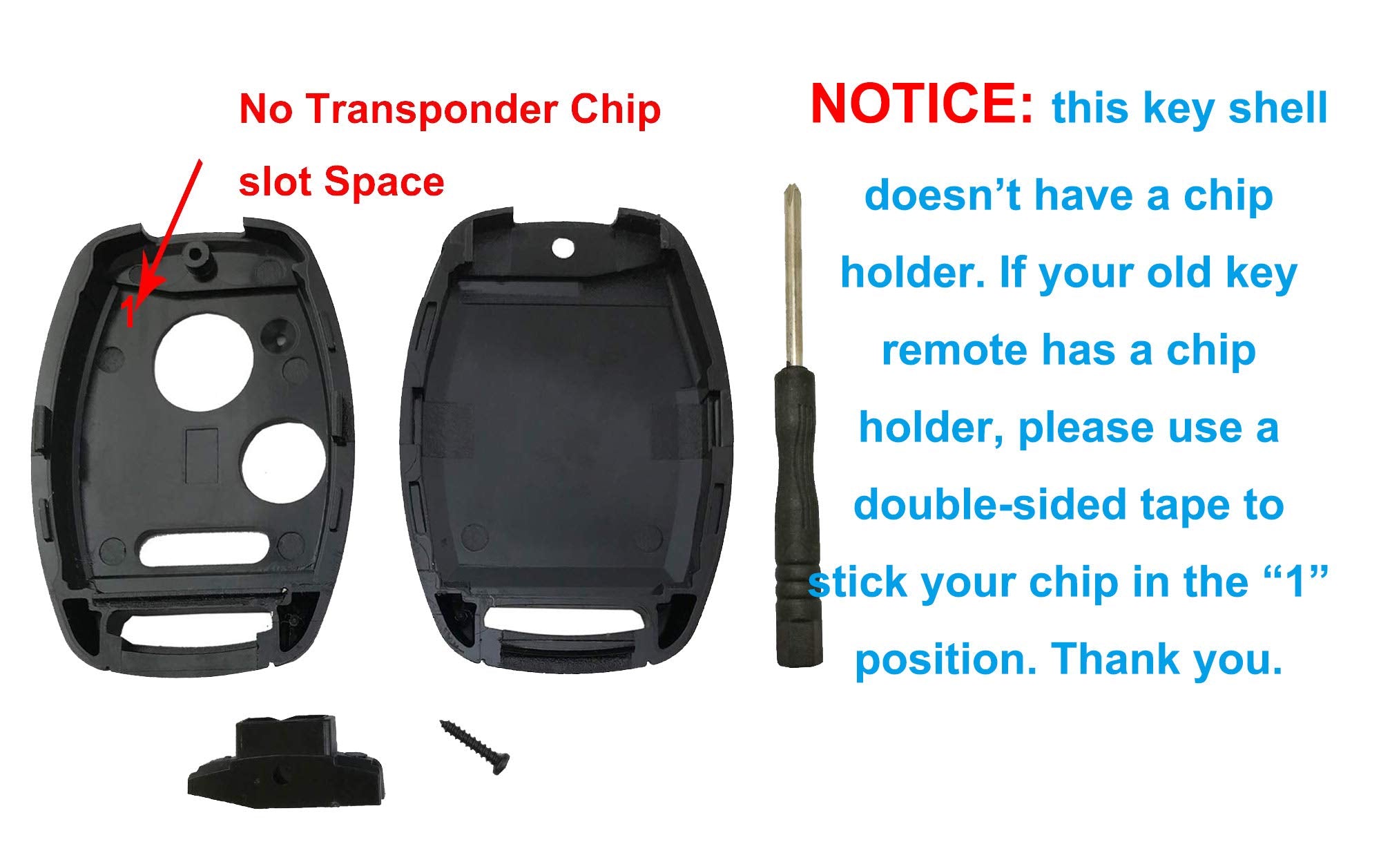 Replacement Key Fob Shell Case Fit For Honda 2010-2011 Accord Crosstour 2006-2011 Civic 2007-2013 Cr-V 2011-2015 Cr-Z 2009-2013