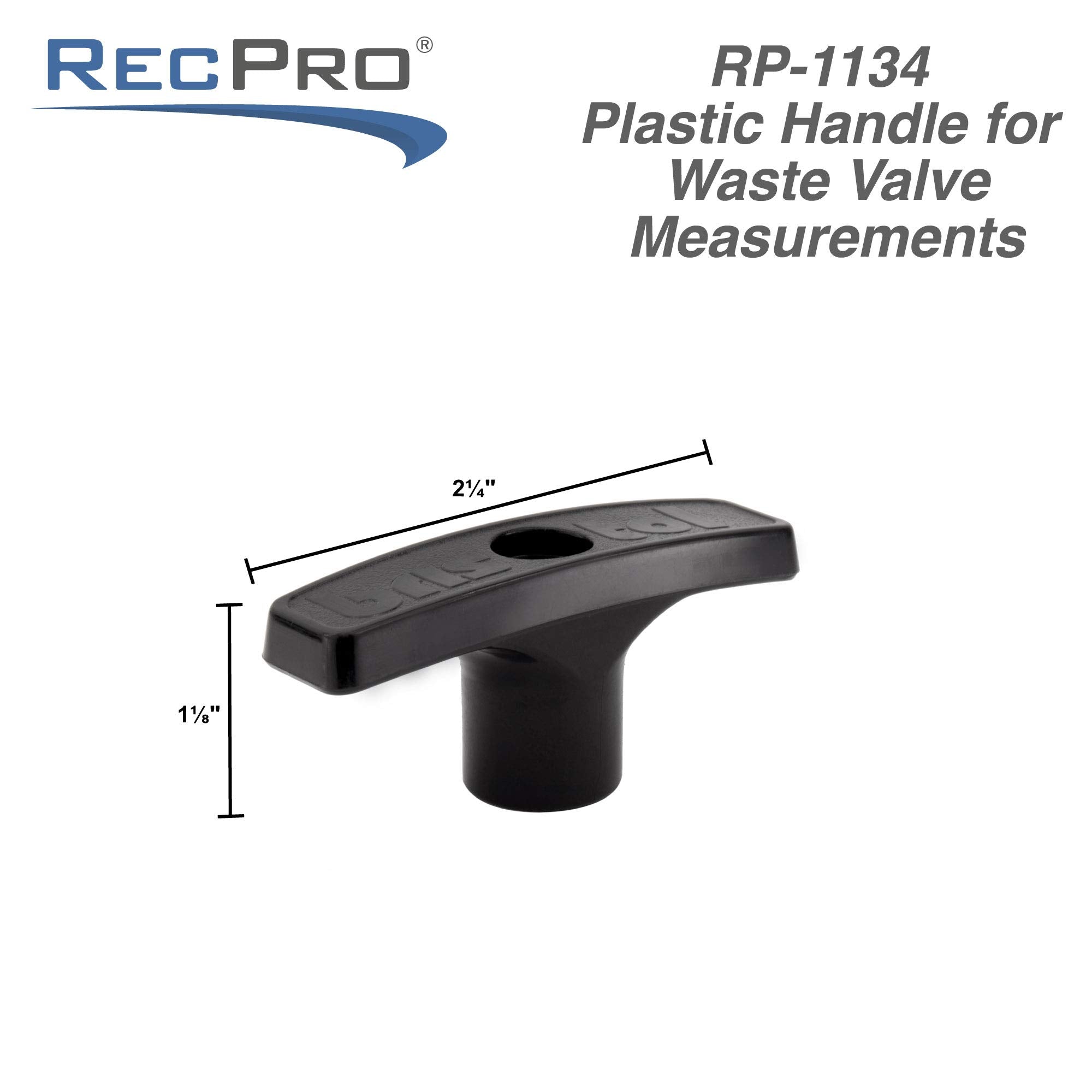 Recpro Rv Waste Valve Handle | Replacement For Valve Extension Rod | Black (Single Pack)