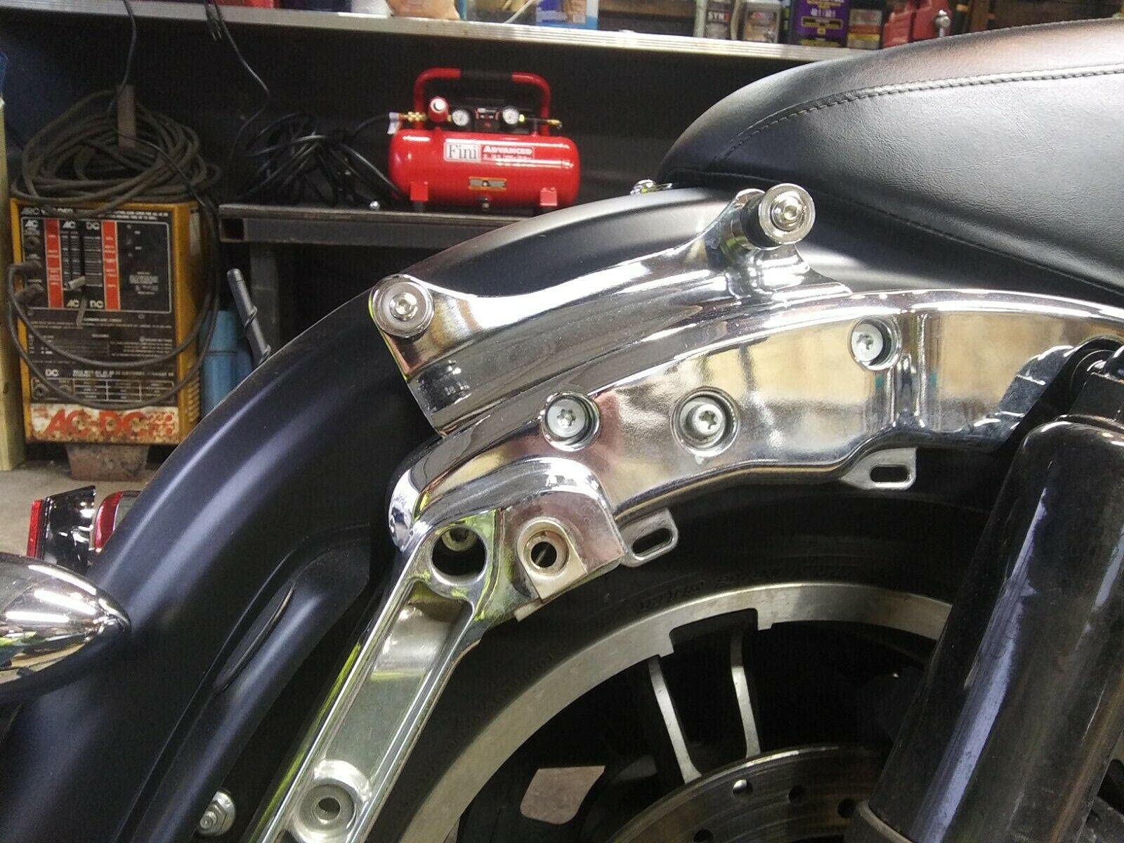 Ecotric Chrome 4 Point Docking Hardware Kit Compatible With 2014-2024 Harley Davidson Touring Street Glide Road King Electra Glide Year Replacement For 52300353