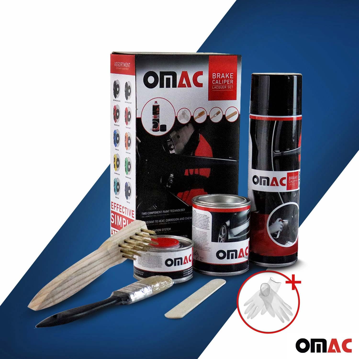 Omac Brake Caliper Epoxy Based Car Paint Kit Hawaii Blue Glossy High-Temp