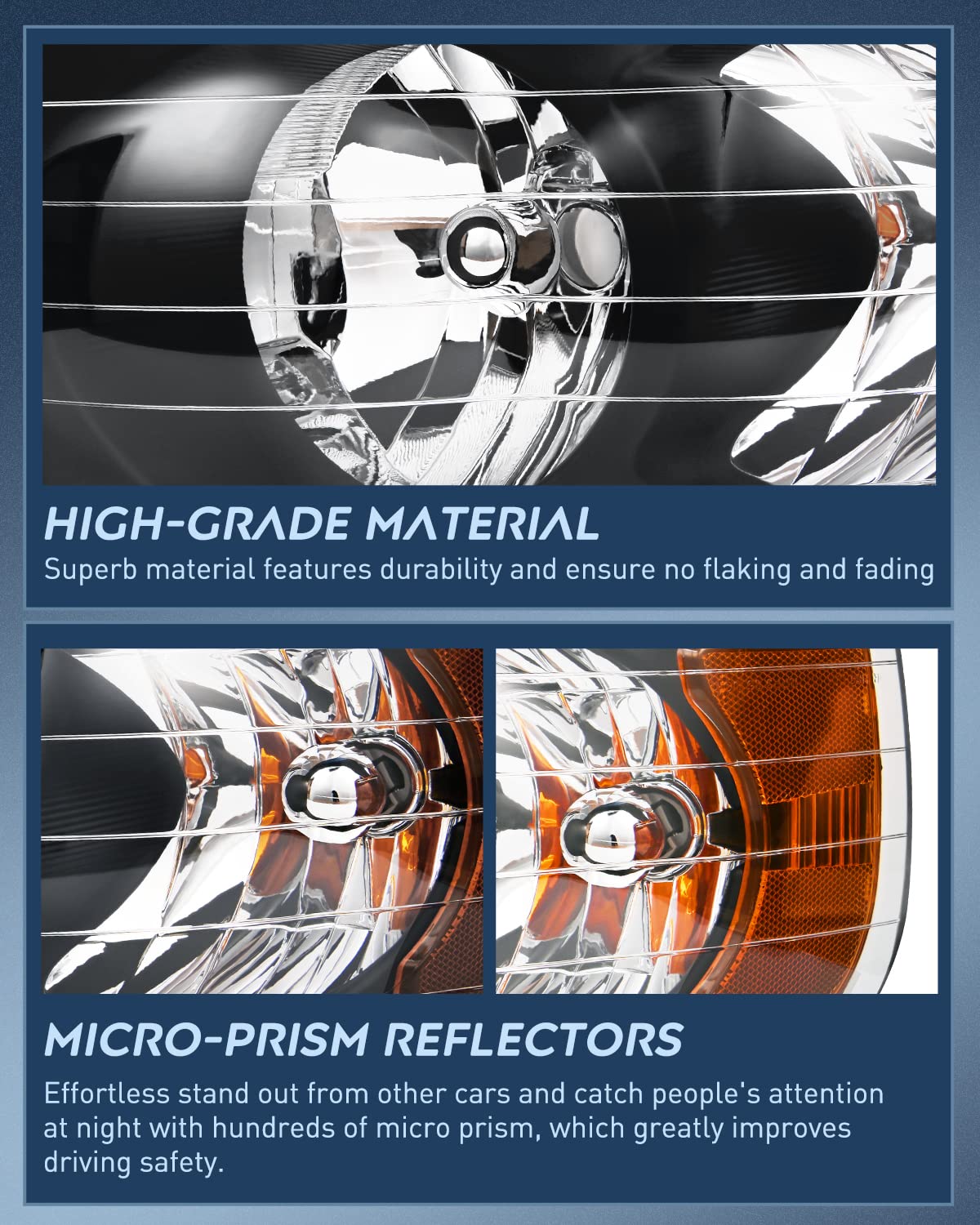 Nilight Headlights For 2002 2003 2004 2005 Ram 1500 2500 3500 Truck,Headlight Assembly Set Driver And Passenger,Headlamp Replace