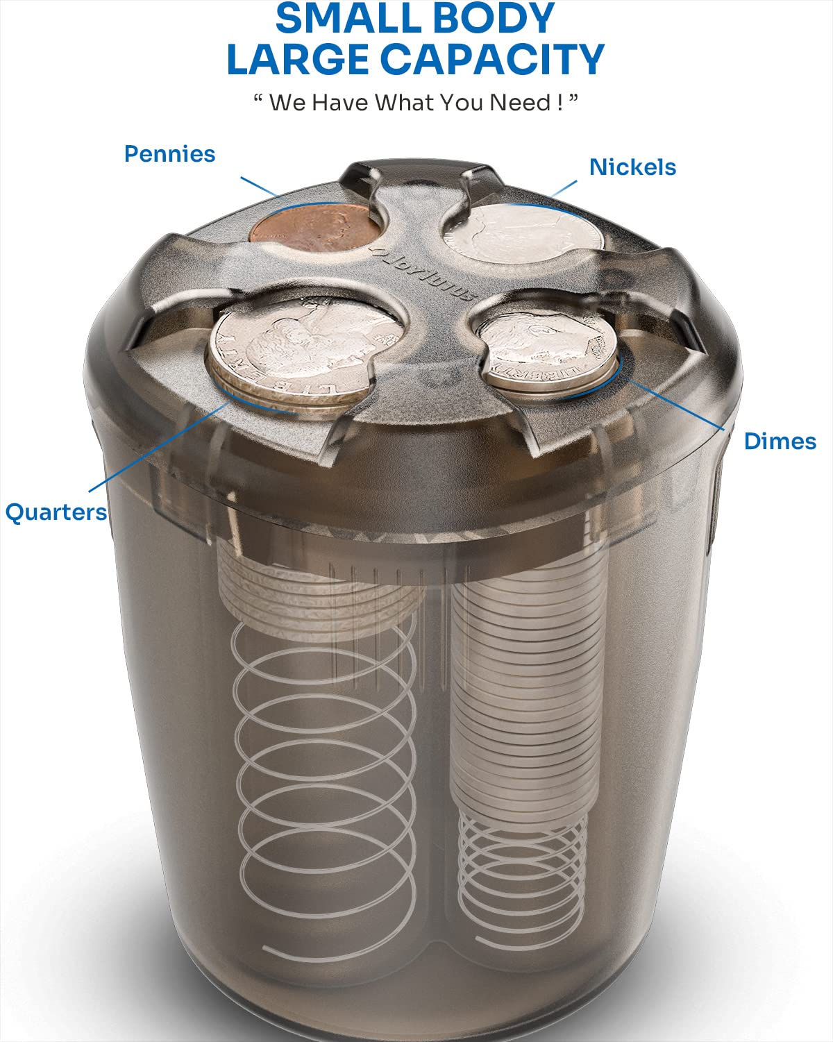 Joytutus Coin Holder For Car, High Capacity Coin Holder, Universal Car Coin Holder, Change Holder For Most Car Trucks Accessorie