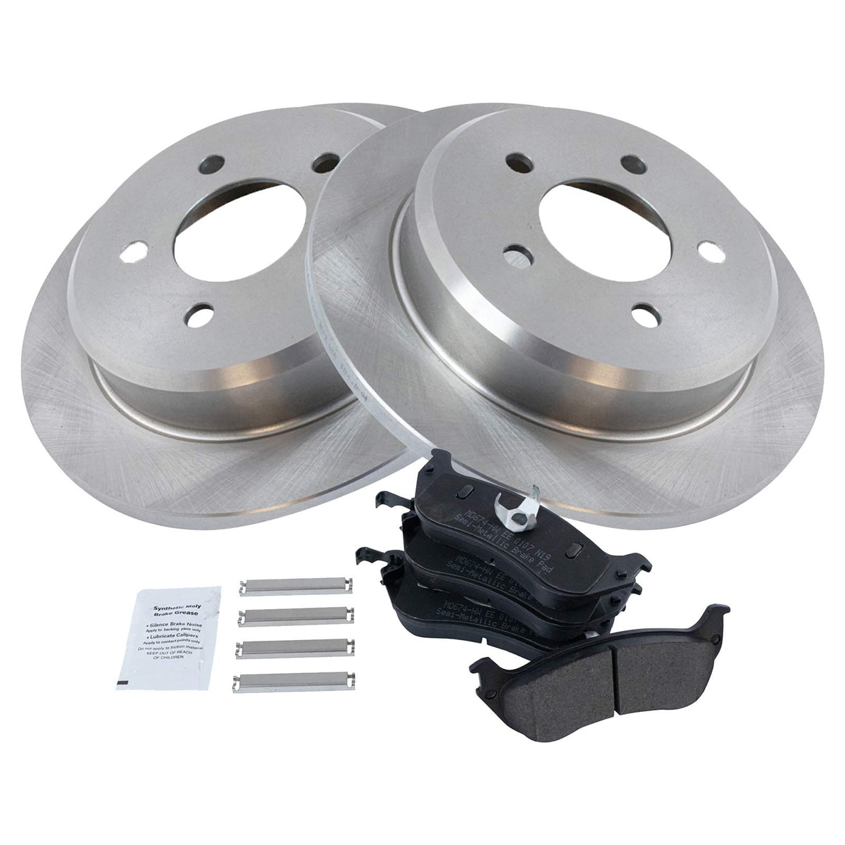 Trq Rear Brake Pad & Rotor Kit Brake Pads Brake Rotor Semi-Metallic Compatible With 1996-2002 Ford Crown Victoria Lincoln Town C