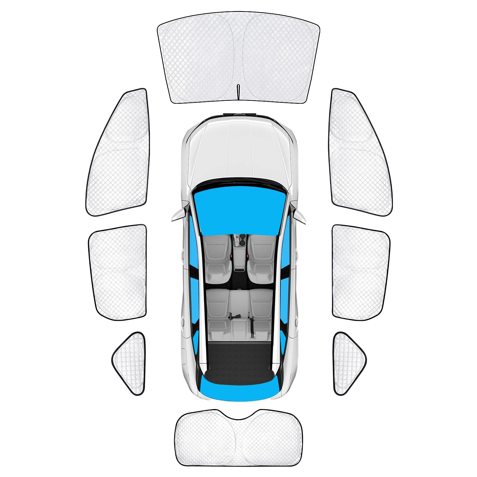 Kmf 8Pcs Full Window Sun Shades Custom Fit For Hyundai Tucson Accessories 2022-2024, Sun Visor Privacy Car Window Covers For Win