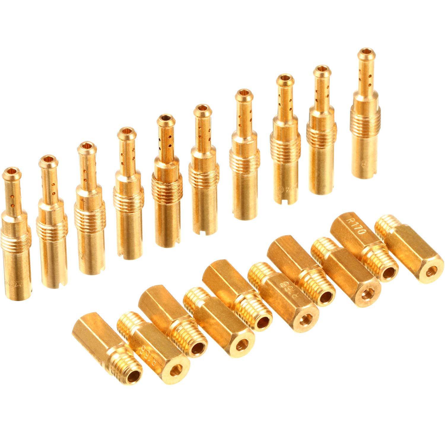 20 Pieces Carburetor Main Jet Kit, Include 10 Pieces Carburetor Main Jet And 10 Pieces Slow Jet Kit Compatible With Keihin Oko Koso Pe And For Pwk Carb