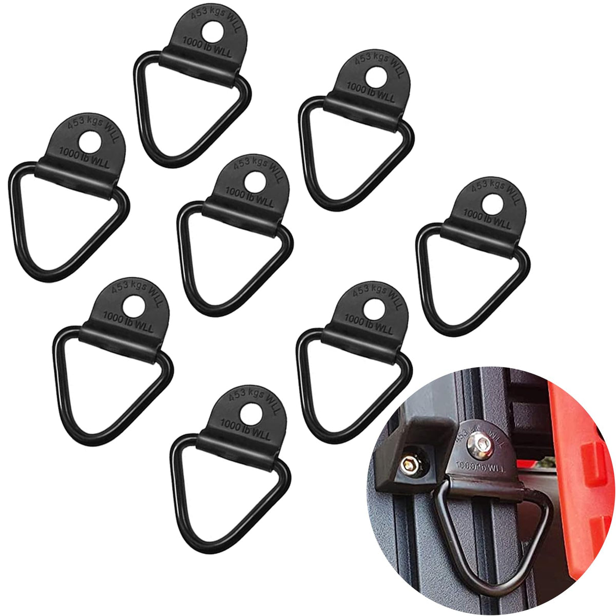 Moebulb Cargo V-Ring Tie-Down Anchors Black Steel Bolton Trailer V-Ring Tie Down For Trailers Trucks And Warehouses Replacement 